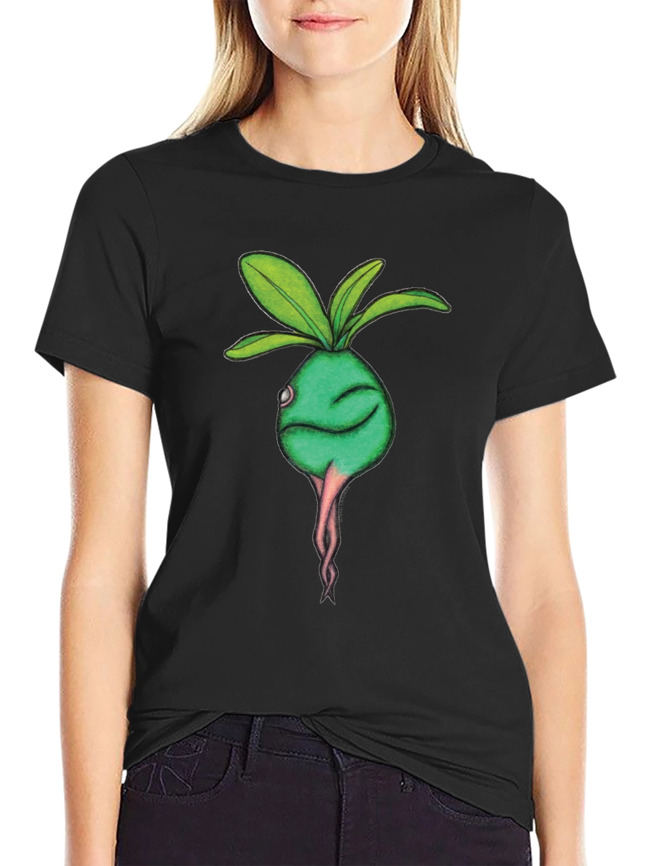Radish Character Graphic Tee - Casual Comfort