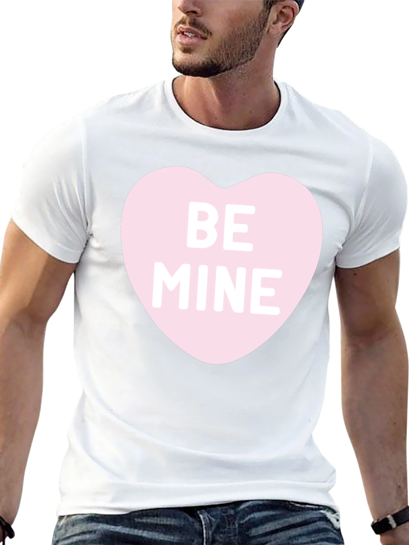 Be Mine Heart Graphic Black T-Shirt