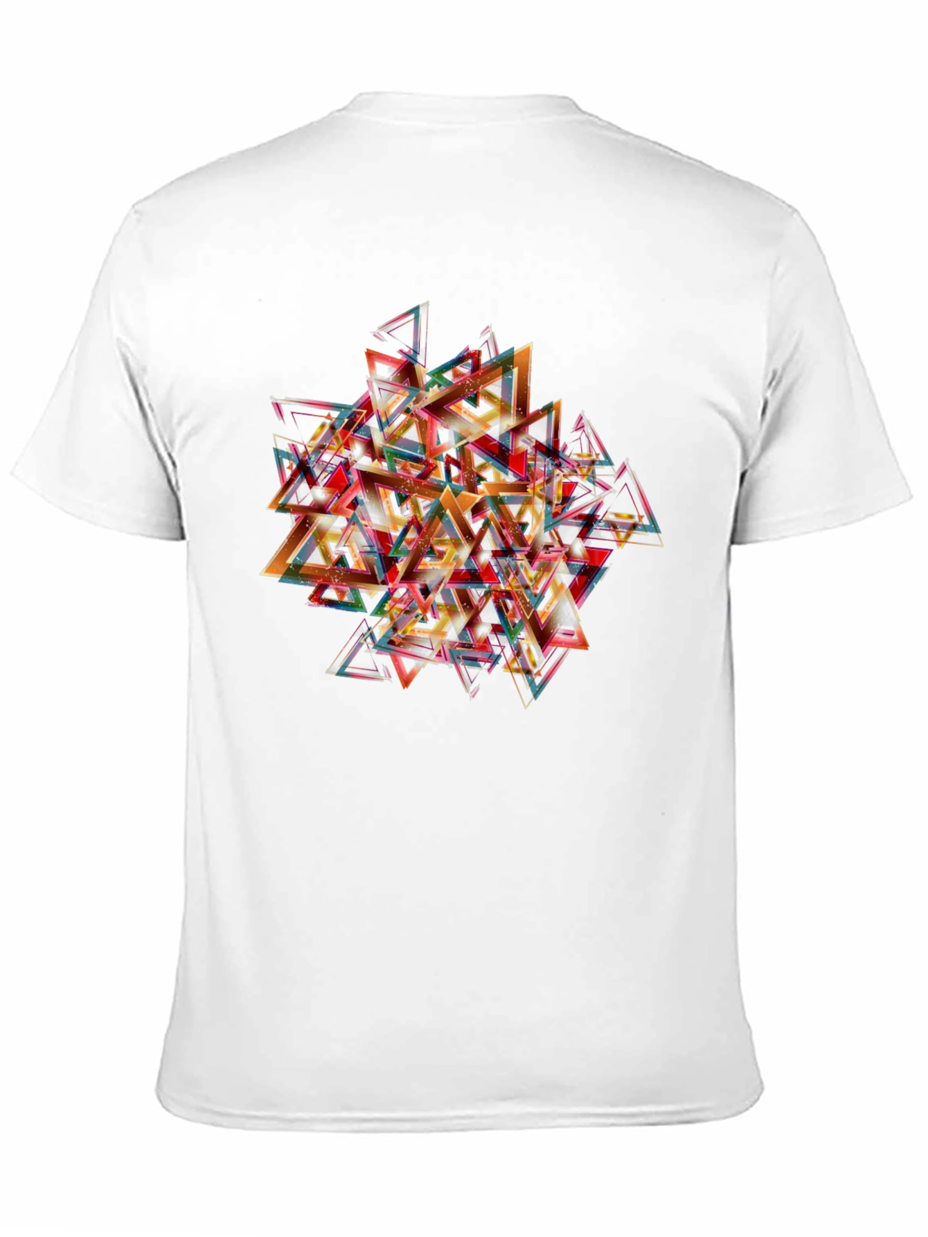 Abstract Triangle Graphic Print Black T-Shirt
