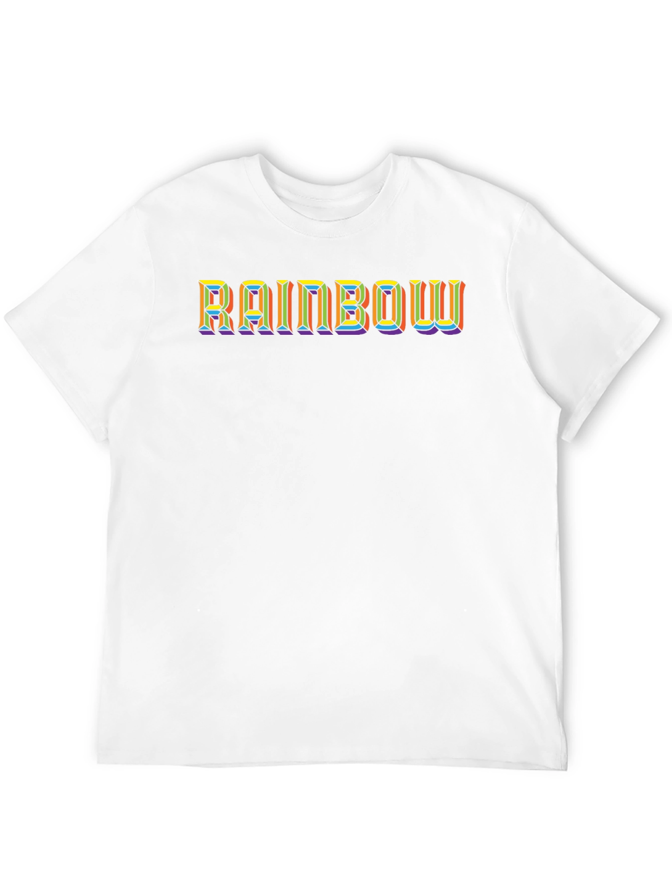 Rainbow Text Black T-Shirt - Stylish Graphic Tee