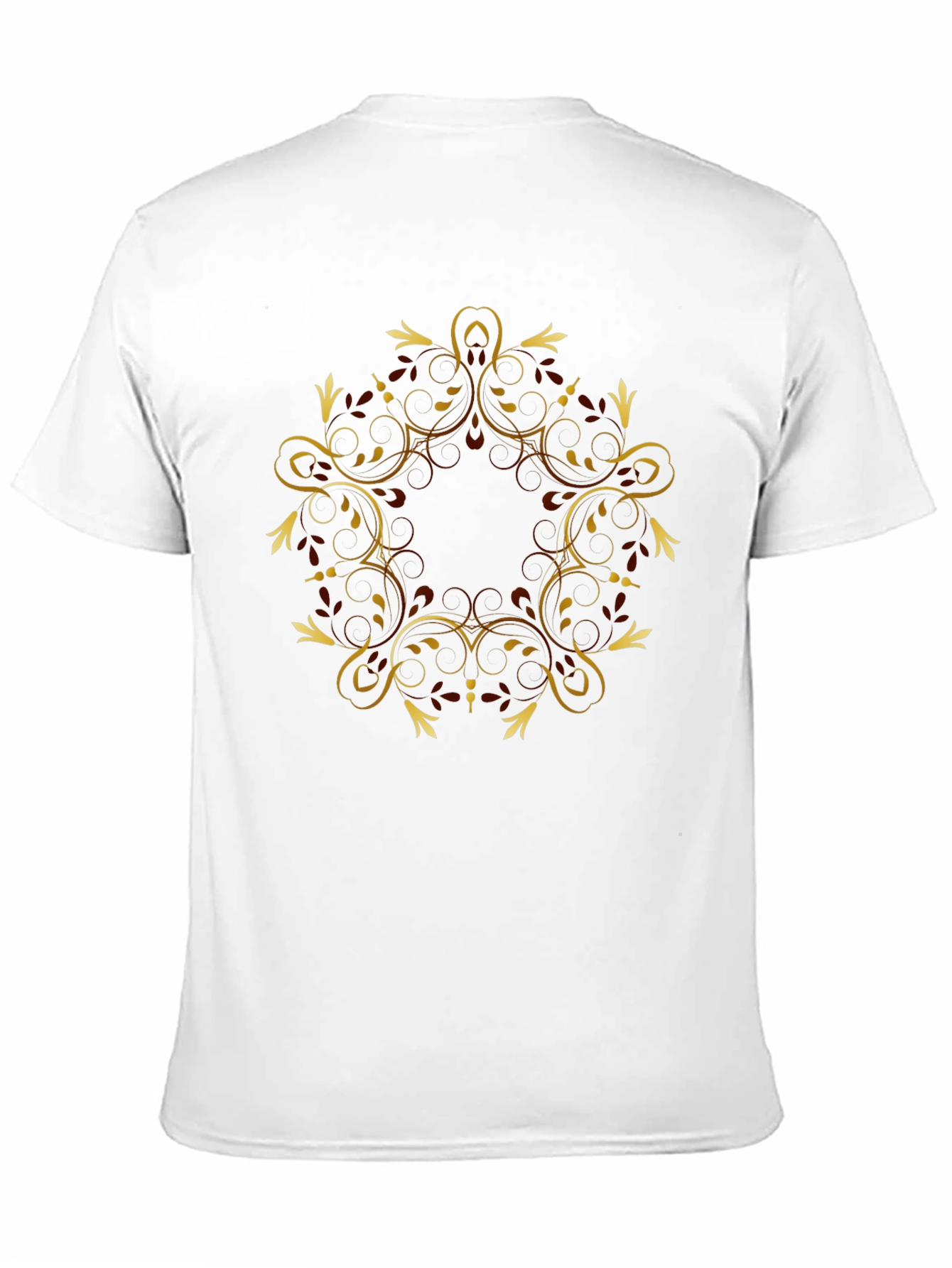 Black Tee with Gold Swirl Graphic