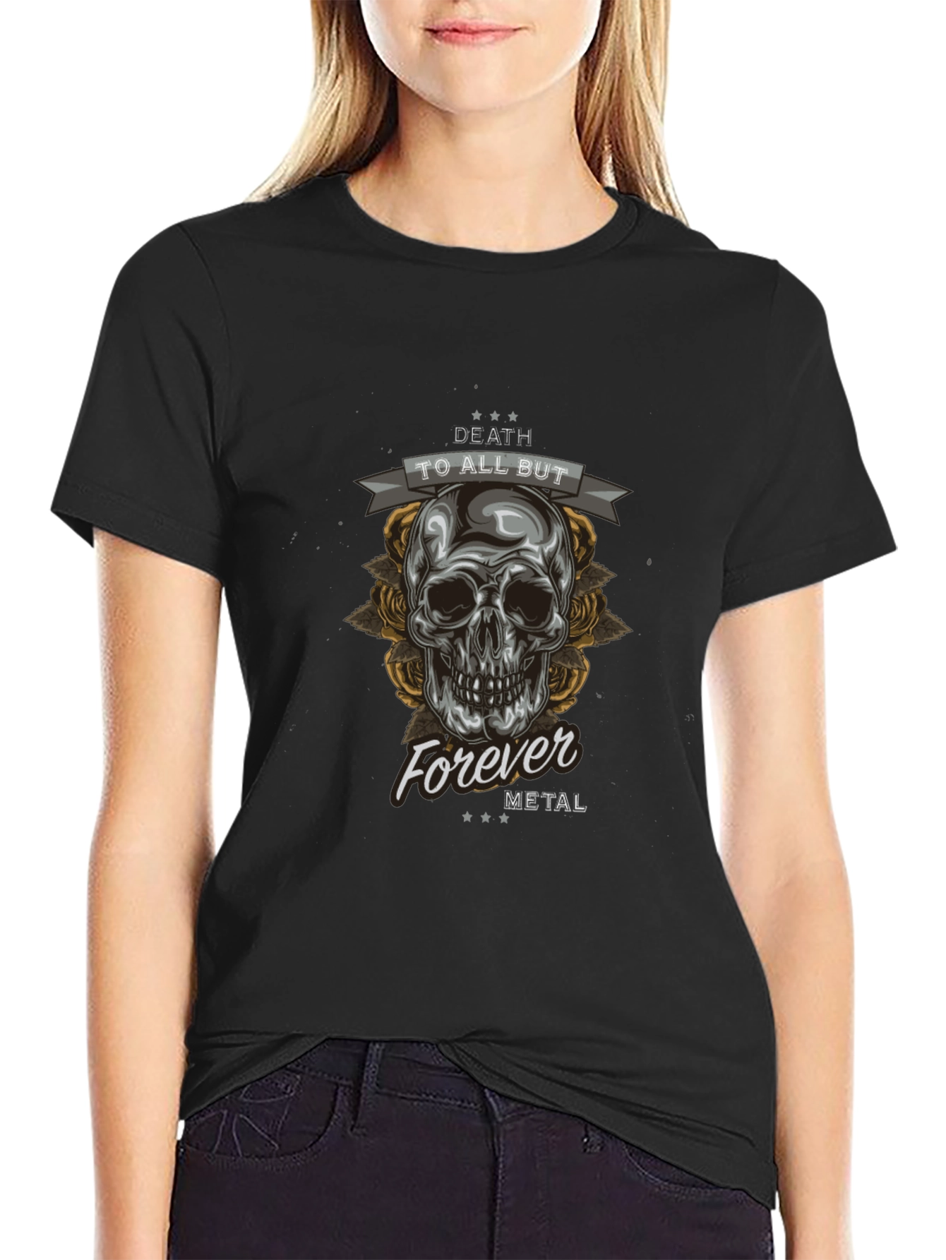Death to All But Metal Skull Graphic Tee