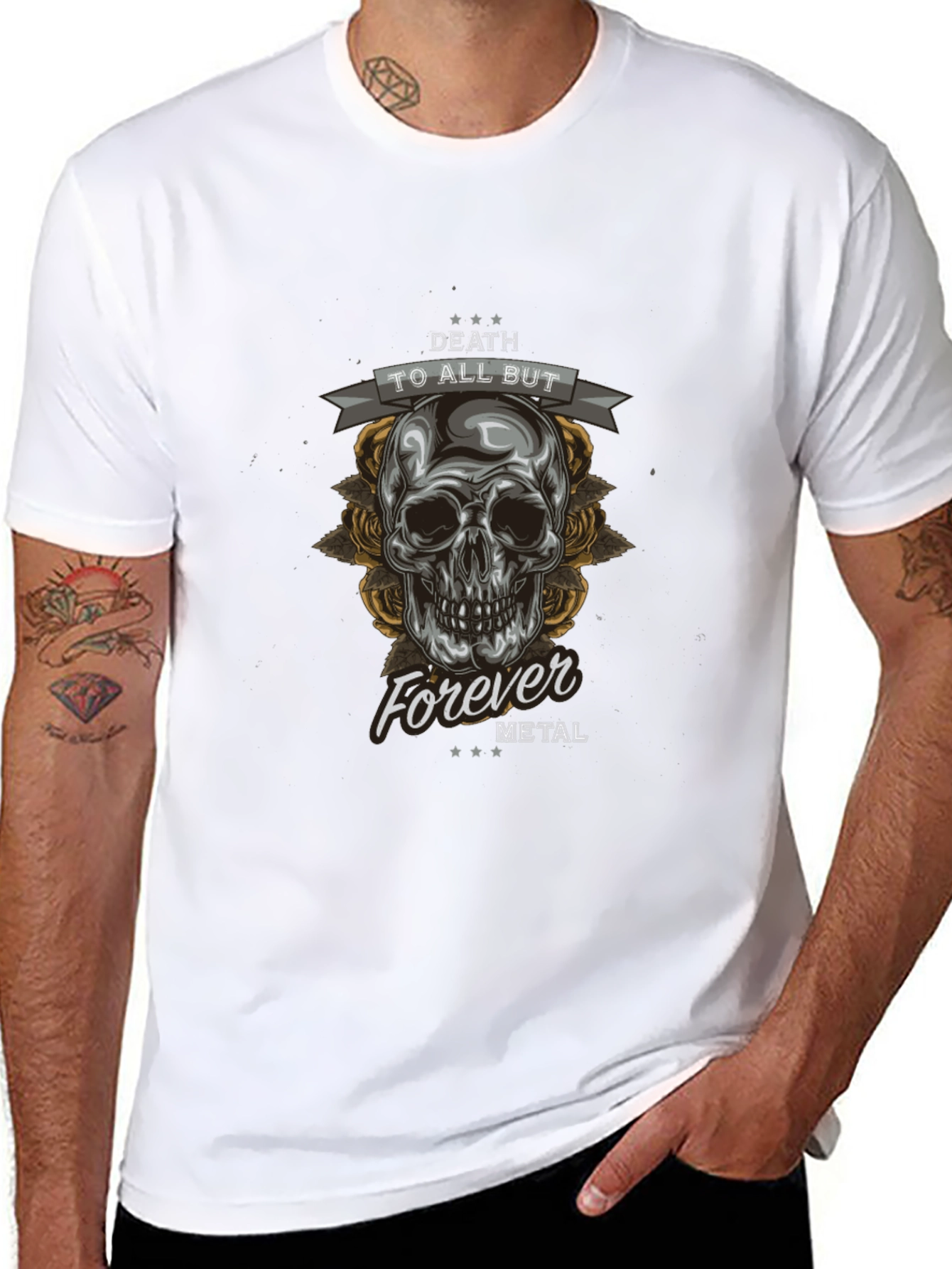 Death to All But Metal Skull Graphic Tee