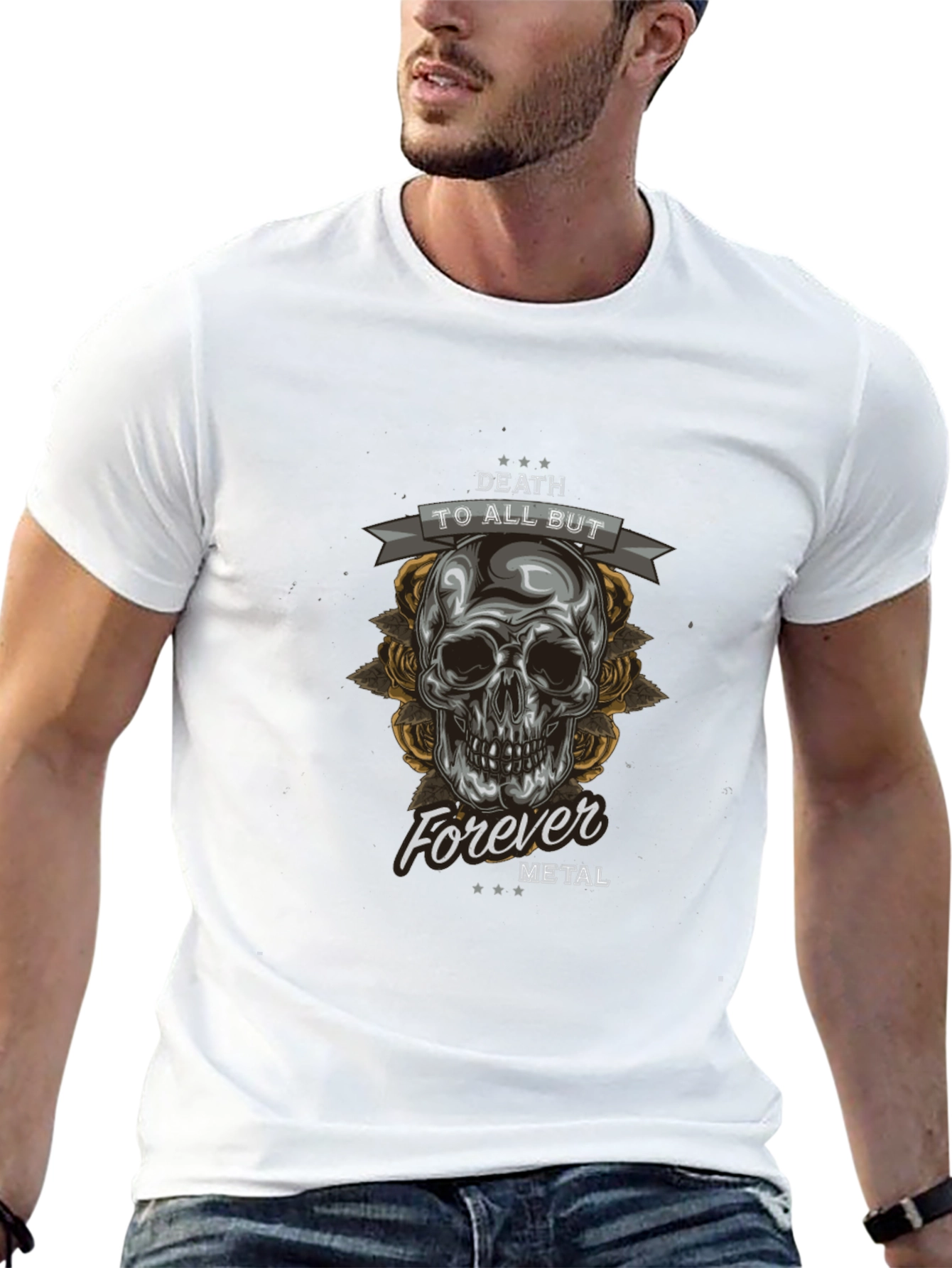 Death to All But Metal Skull Graphic Tee