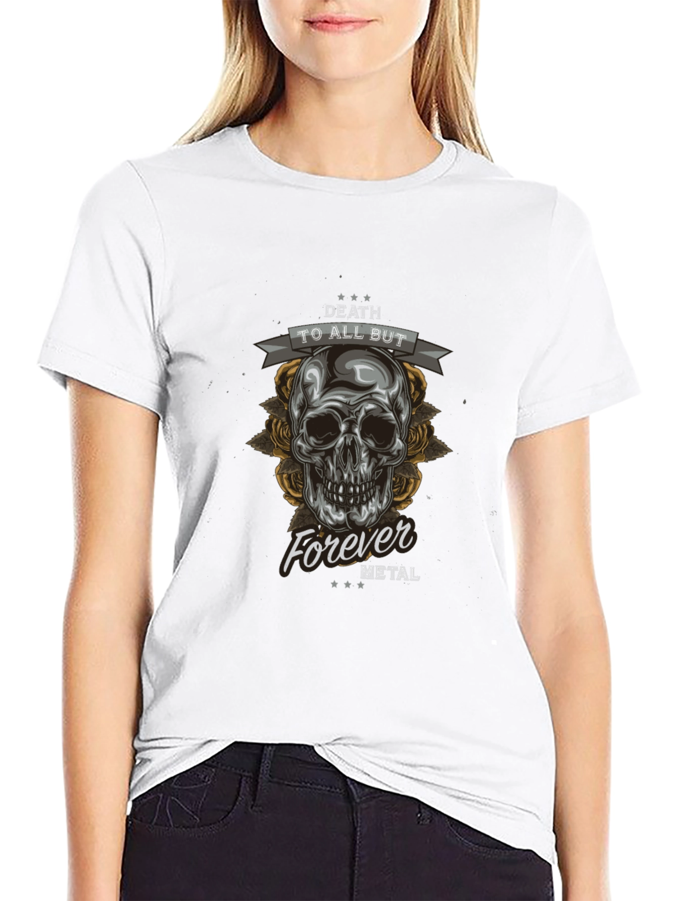 Death to All But Metal Skull Graphic Tee