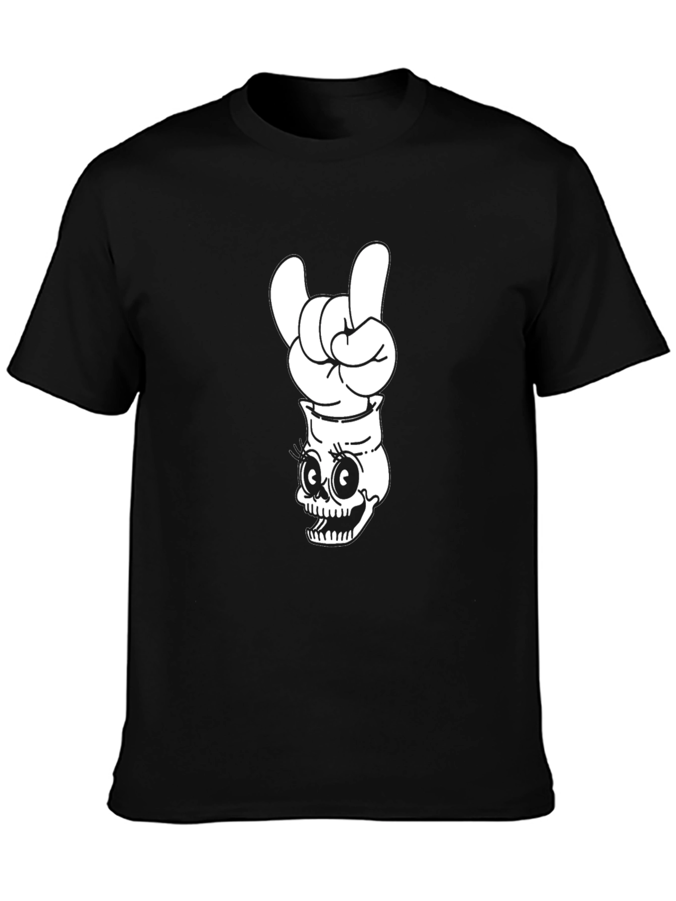 Skull Rock On Graphic Black T-Shirt