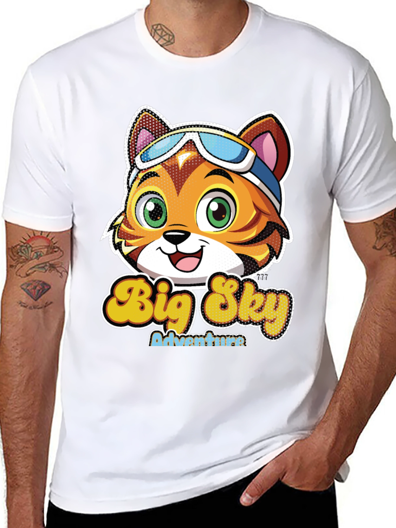 Big Sky Adventures Cartoon Cat T-Shirt