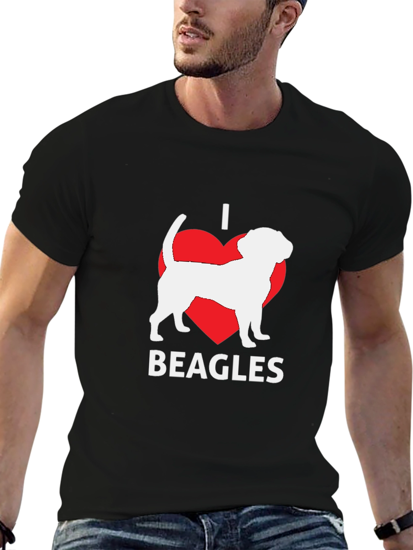 I Love Beagles T-Shirt - Black