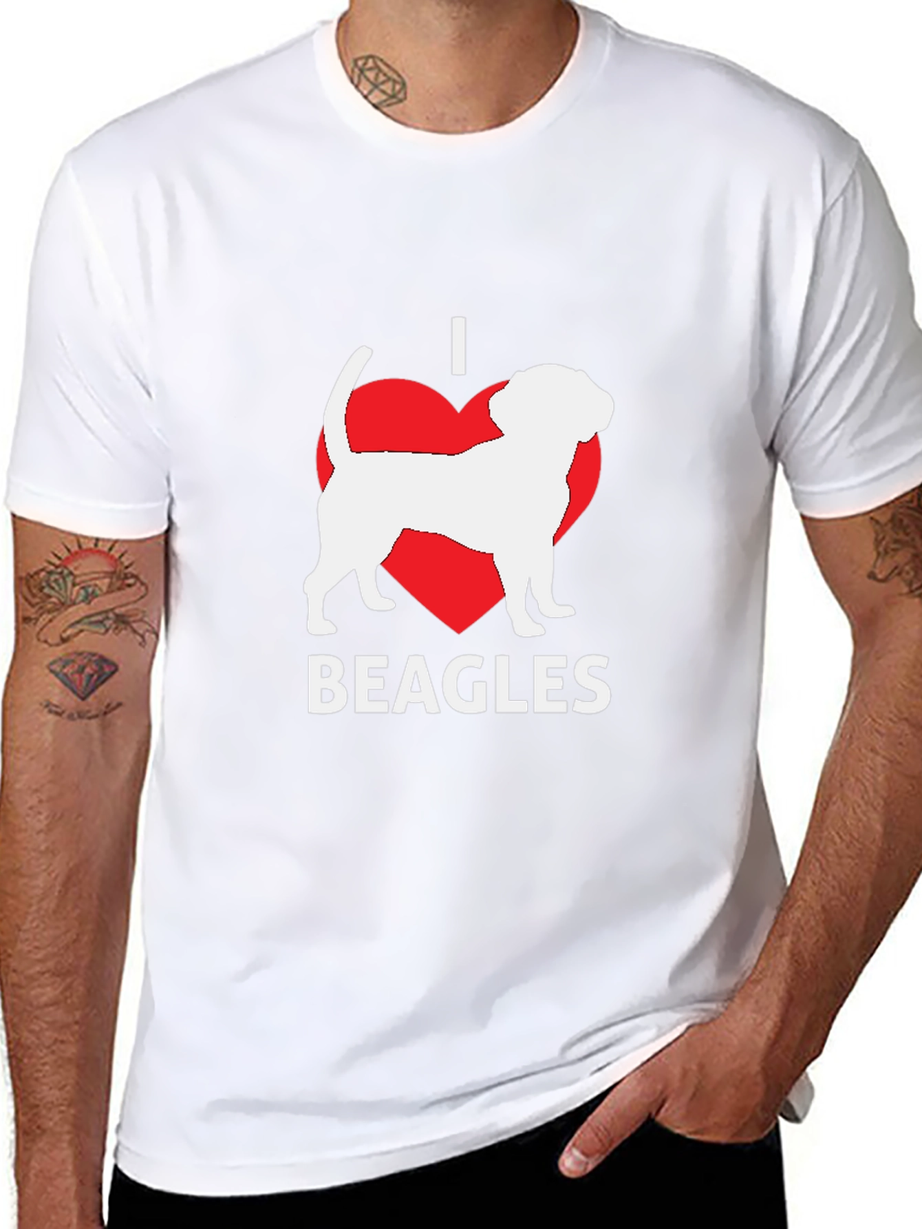 I Love Beagles T-Shirt - Black
