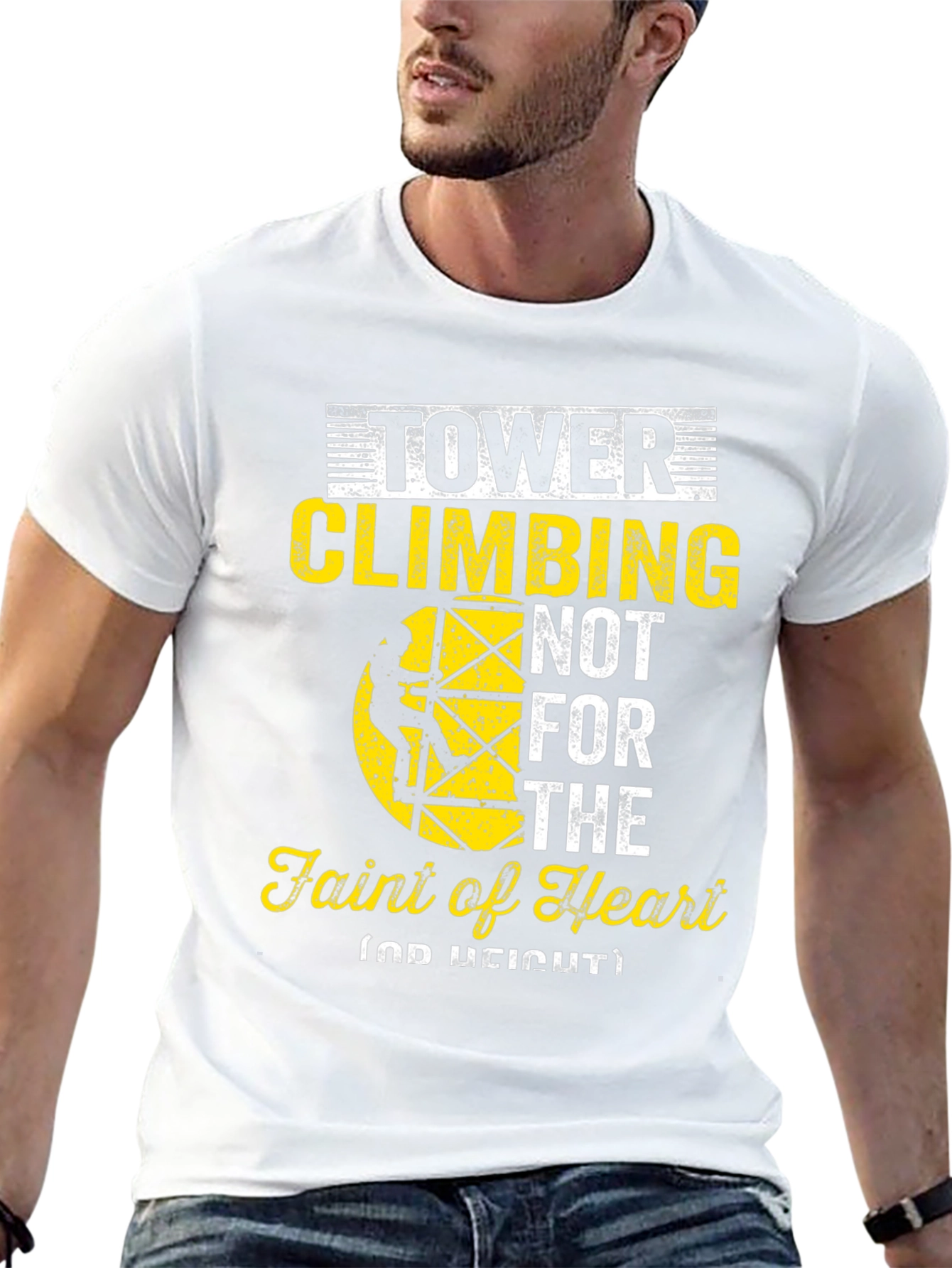 Tower Climbing Faint of Heart Graphic Tee