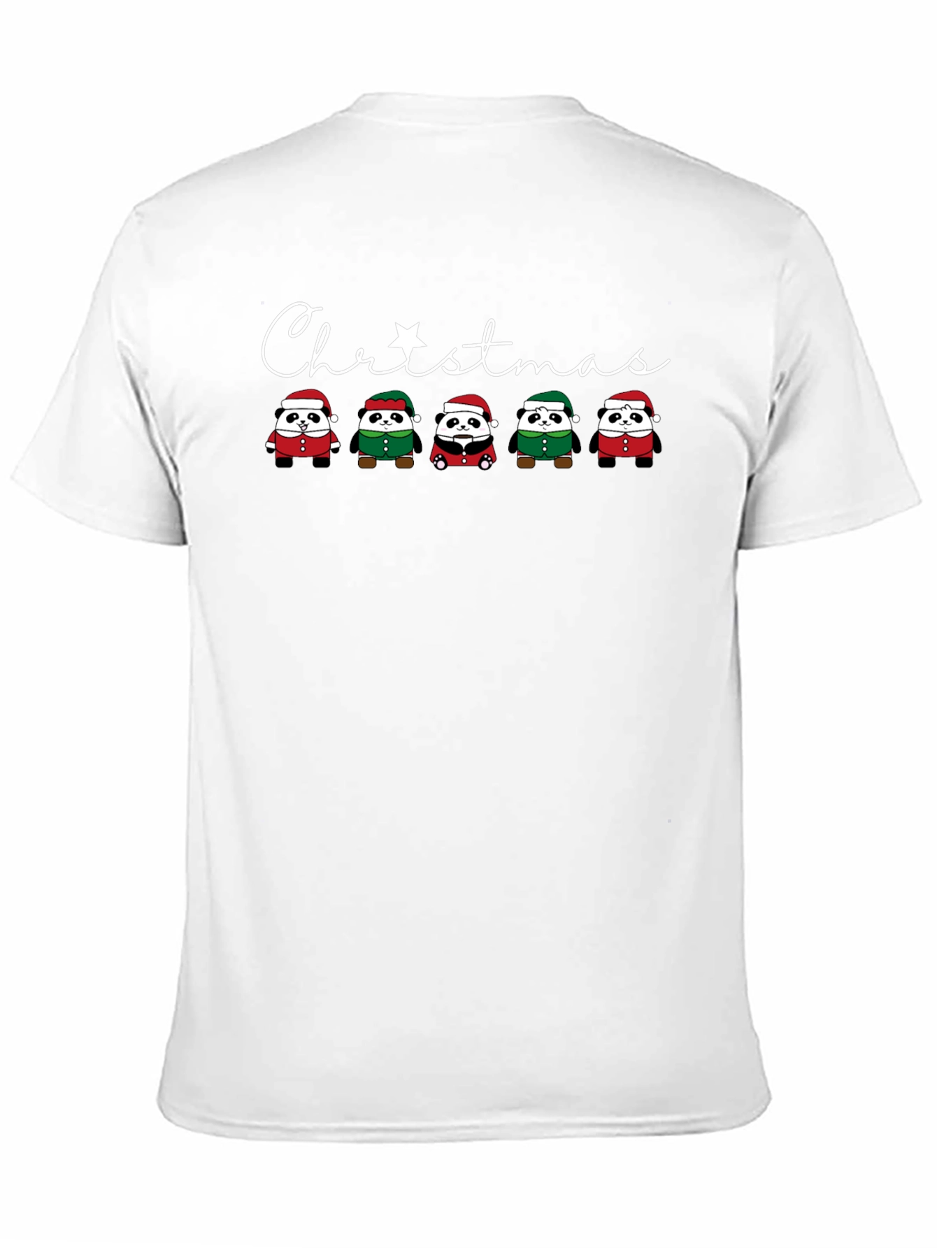 Christmas Panda Graphic Tee - Holiday Shirt