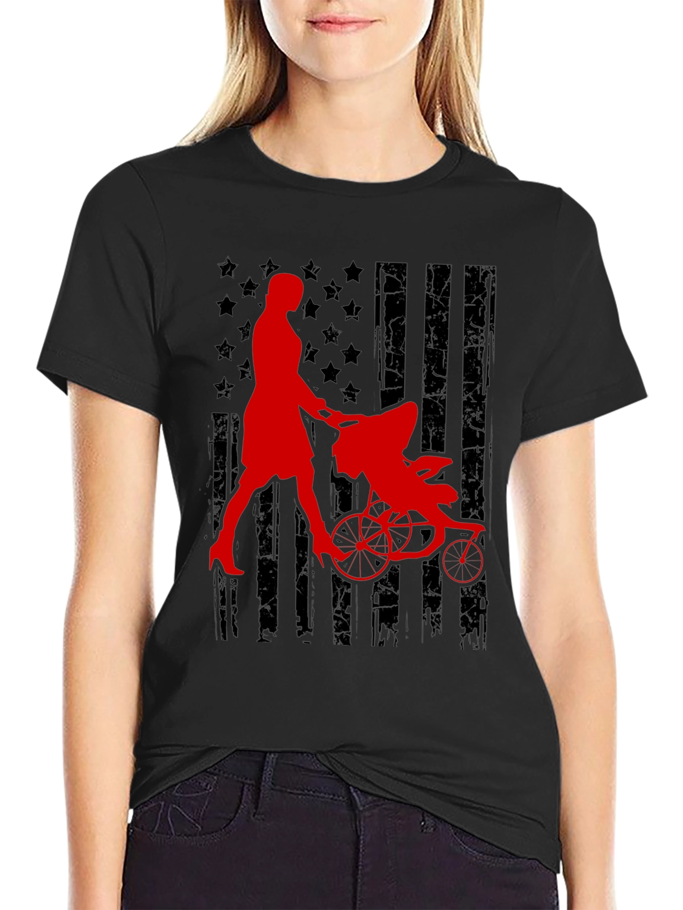 Patriotic Mom Jogger Graphic Tee