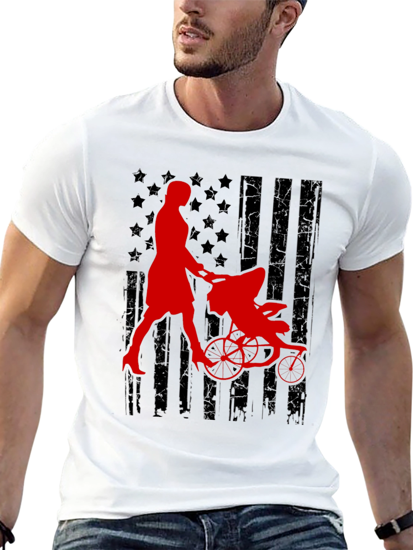 Patriotic Mom Jogger Graphic Tee