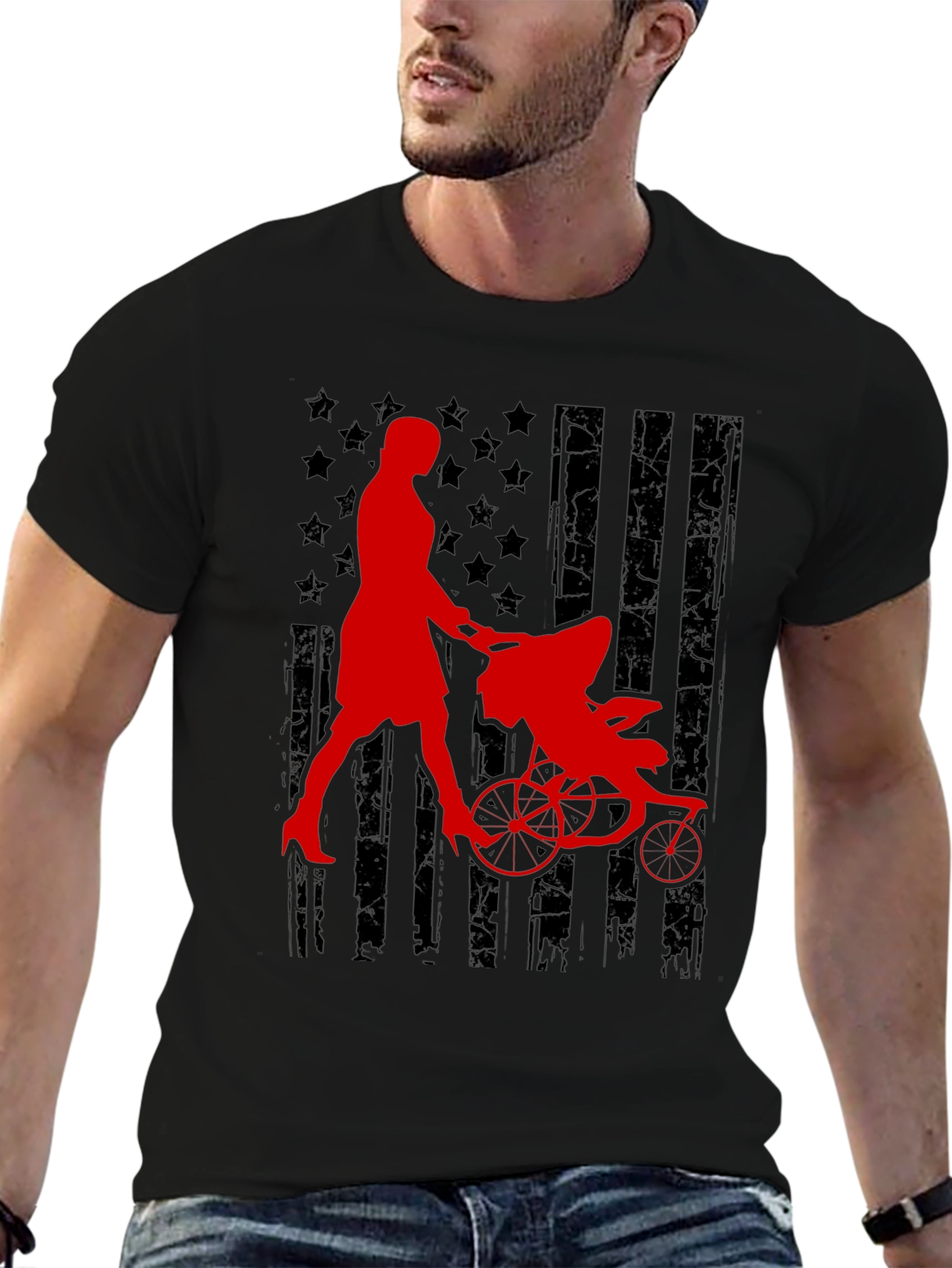 Patriotic Mom Jogger Graphic Tee