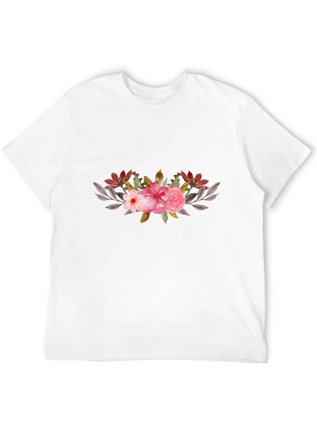 Floral Accent Black Tee