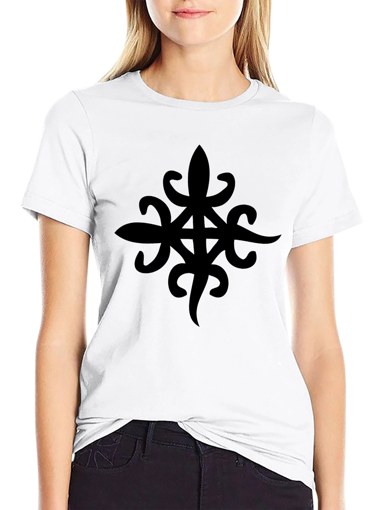 Statement Black Graphic Tee - Bold Symbol Design