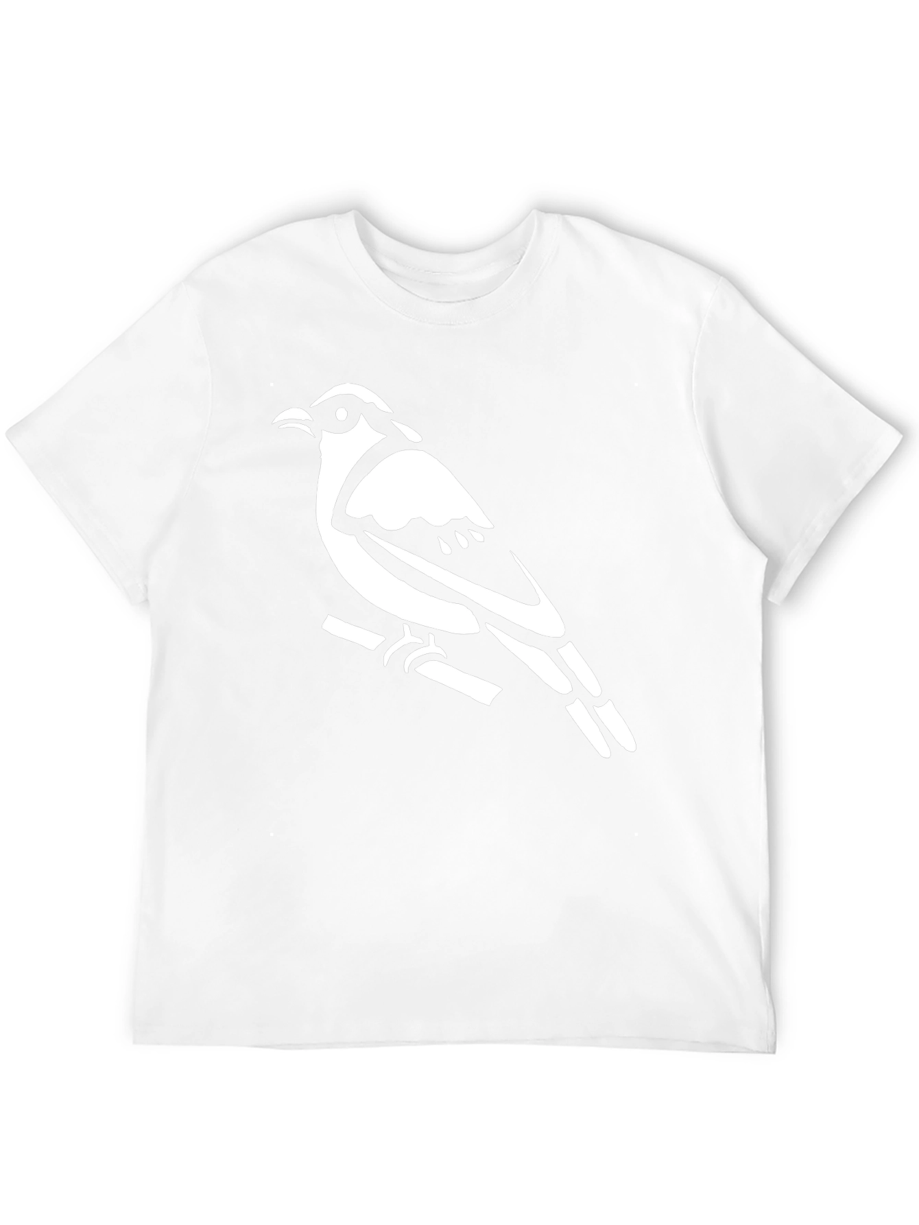 Bird on Branch Graphic Tee - Black Cotton Shirt
