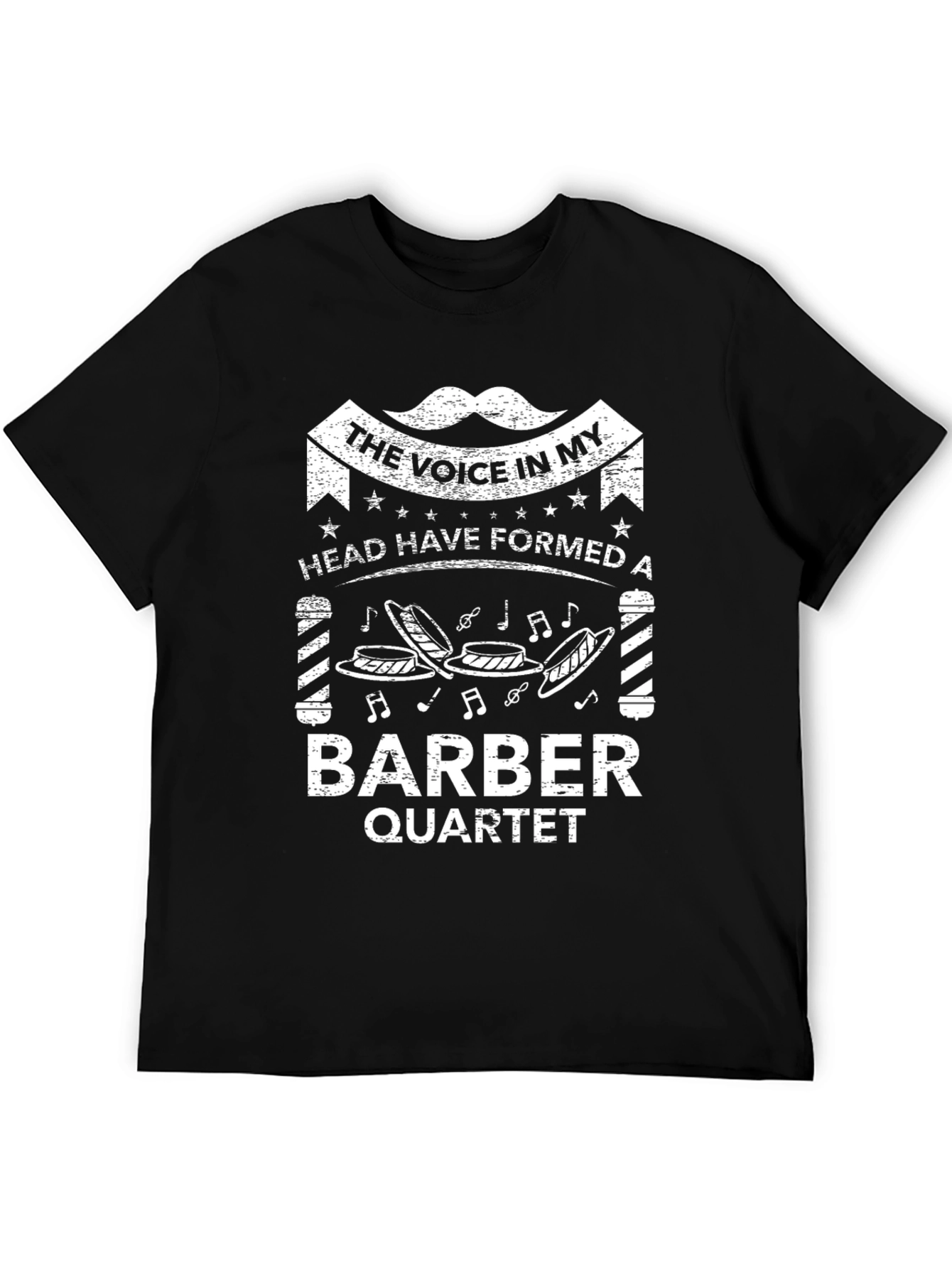 Barber Quartet Graphic T-Shirt - Black Cotton Tee