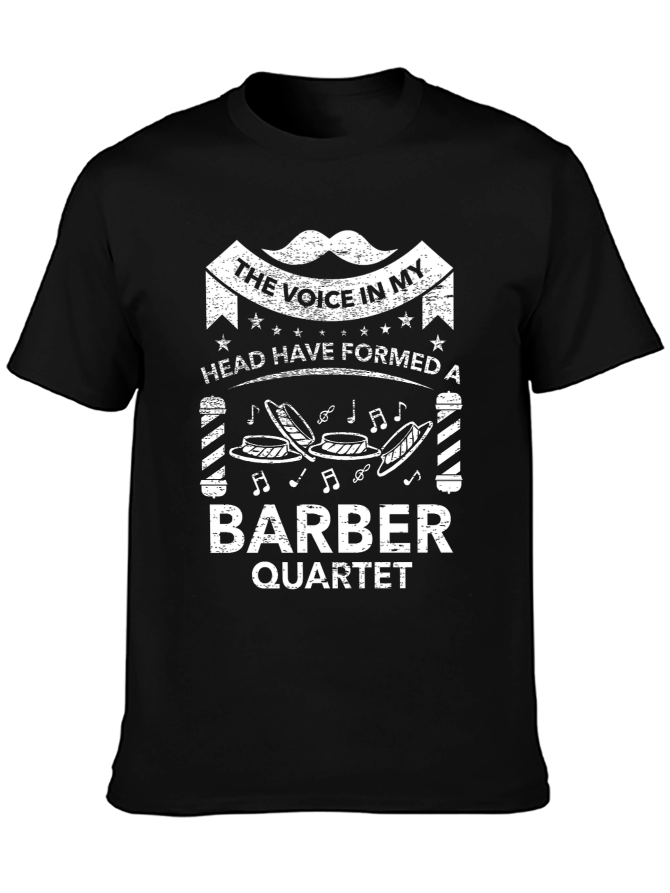 Barber Quartet Graphic T-Shirt - Black Cotton Tee