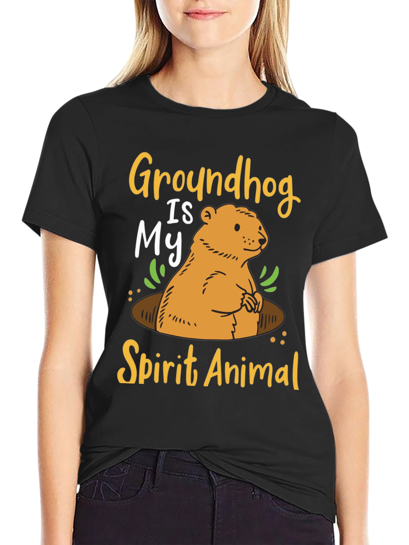 Groundhog Spirit Animal Graphic T-Shirt