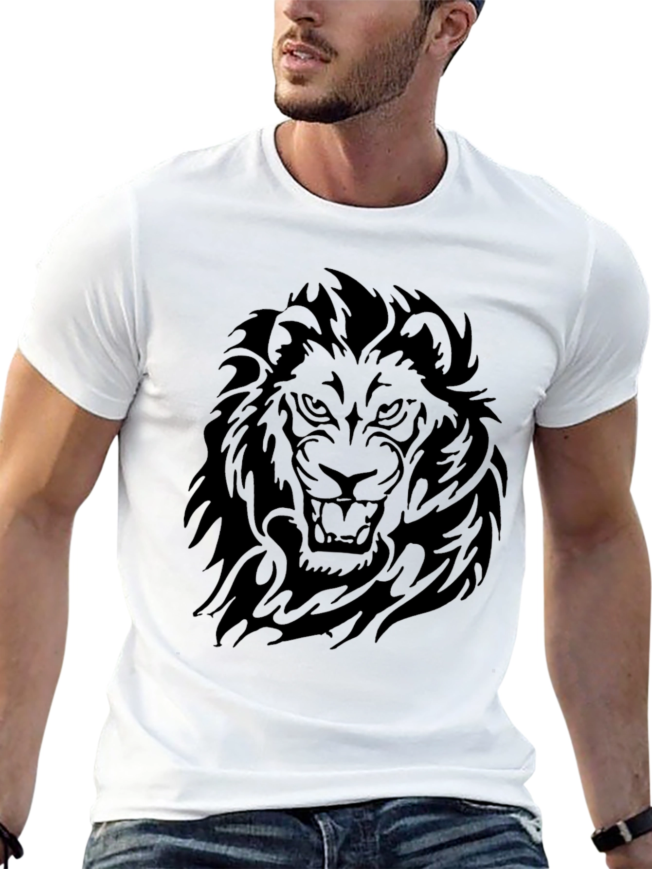Lion Graphic Tee - Fierce Black T-Shirt
