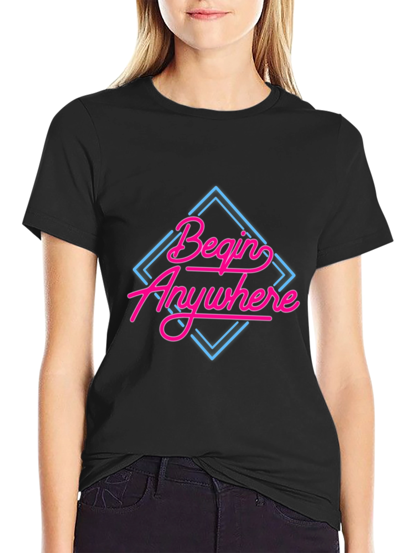 Begin Anywhere Graphic Tee - Black T-Shirt