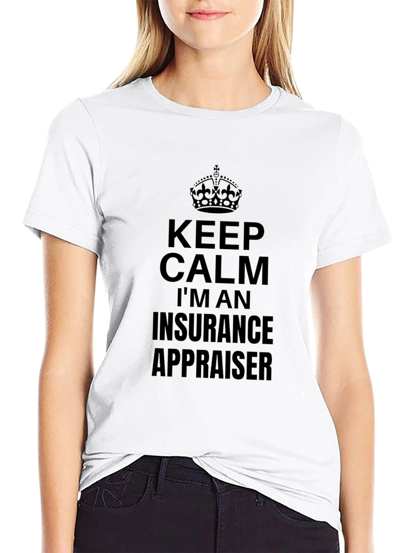Keep Calm Insurance Appraiser Black Tee