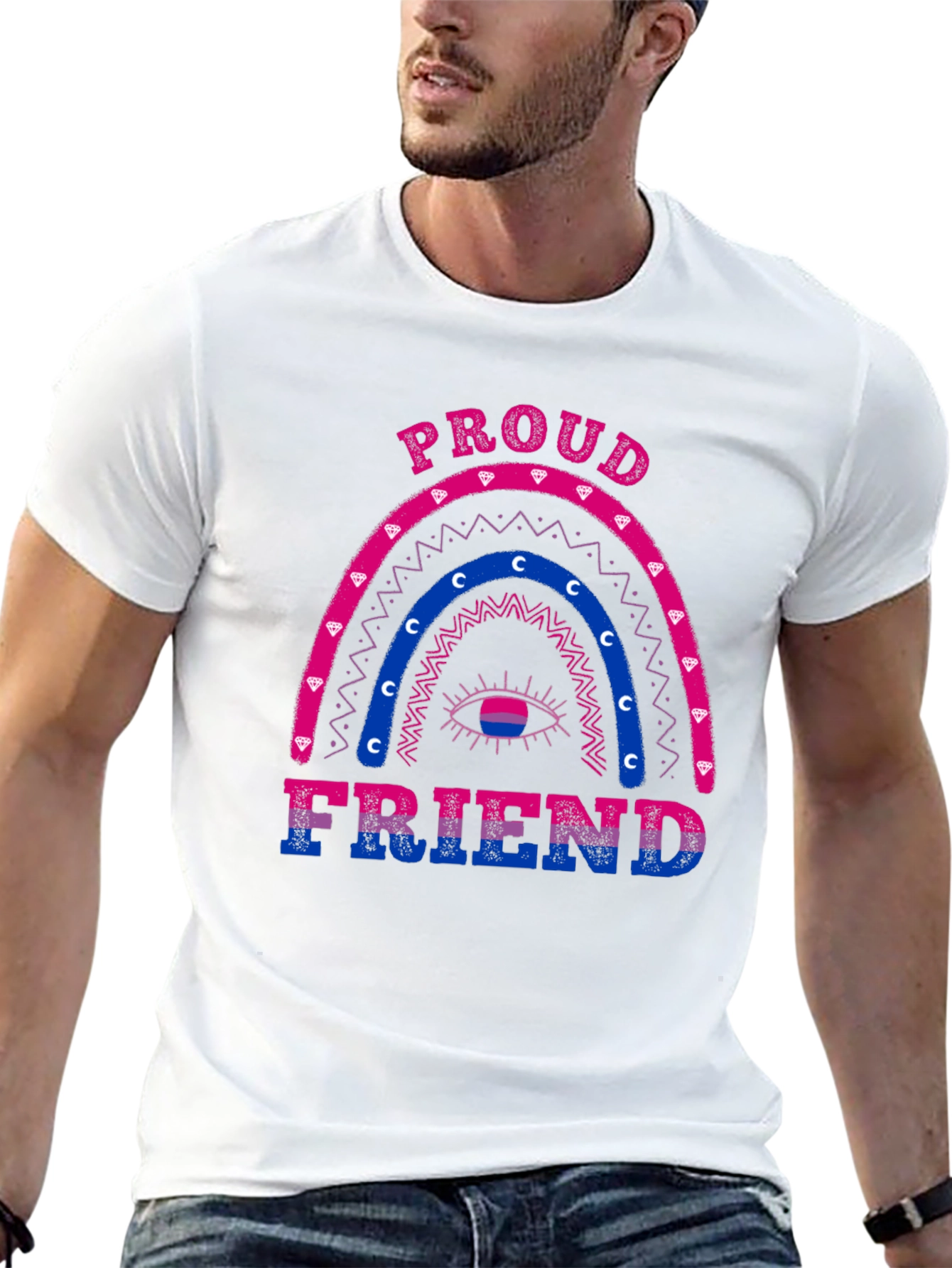 Proud Friend Bisexual Pride Rainbow T-Shirt