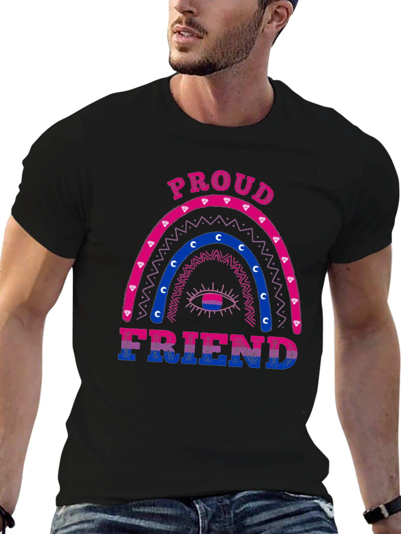 Proud Friend Bisexual Pride Rainbow T-Shirt