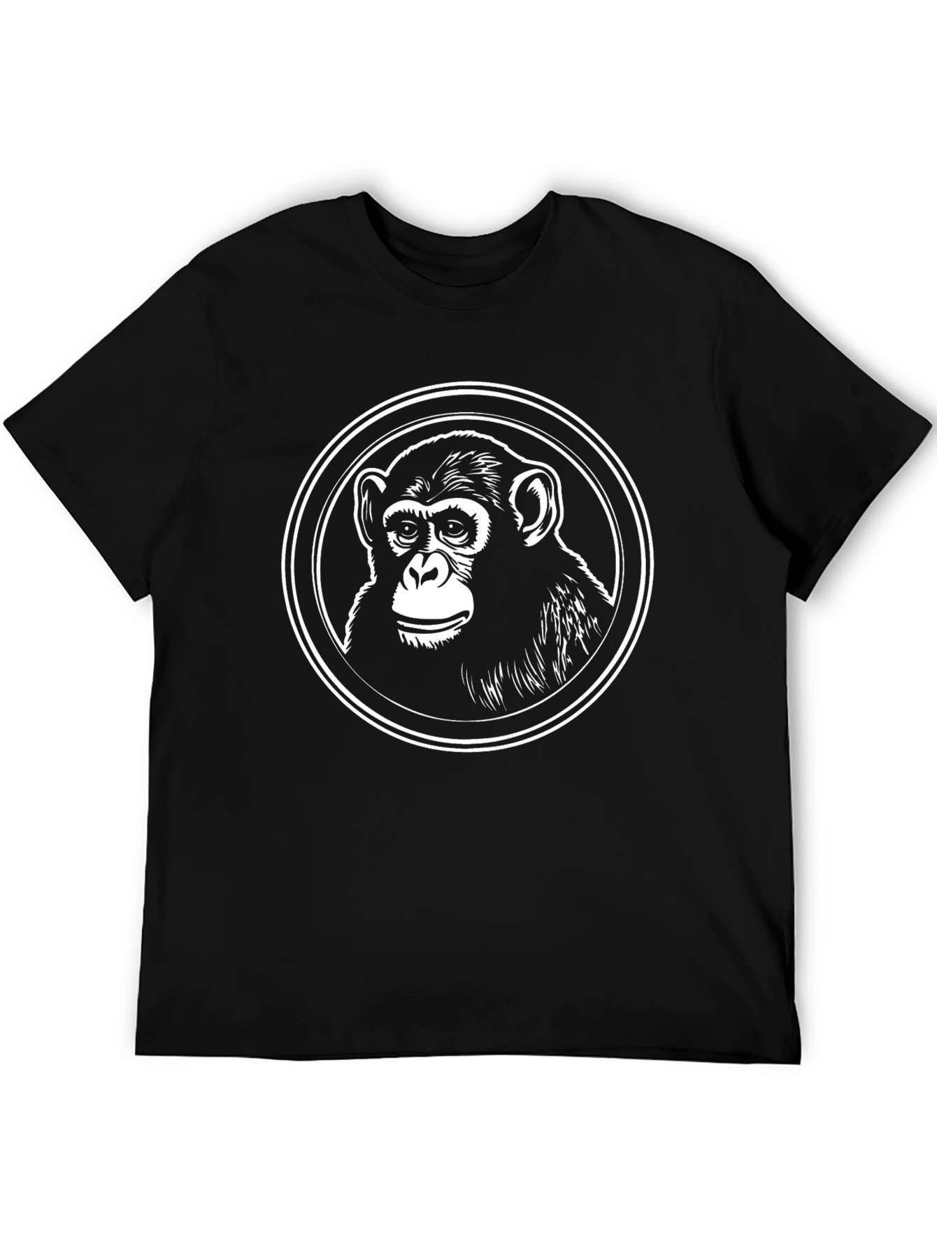 Chimpanzee Graphic Tee - Classic Black Cotton T-Shirt