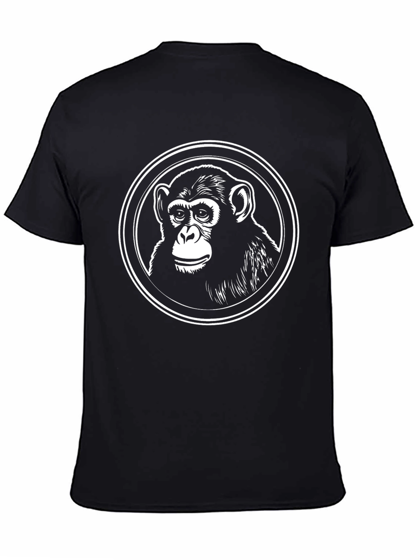 Chimpanzee Graphic Tee - Classic Black Cotton T-Shirt