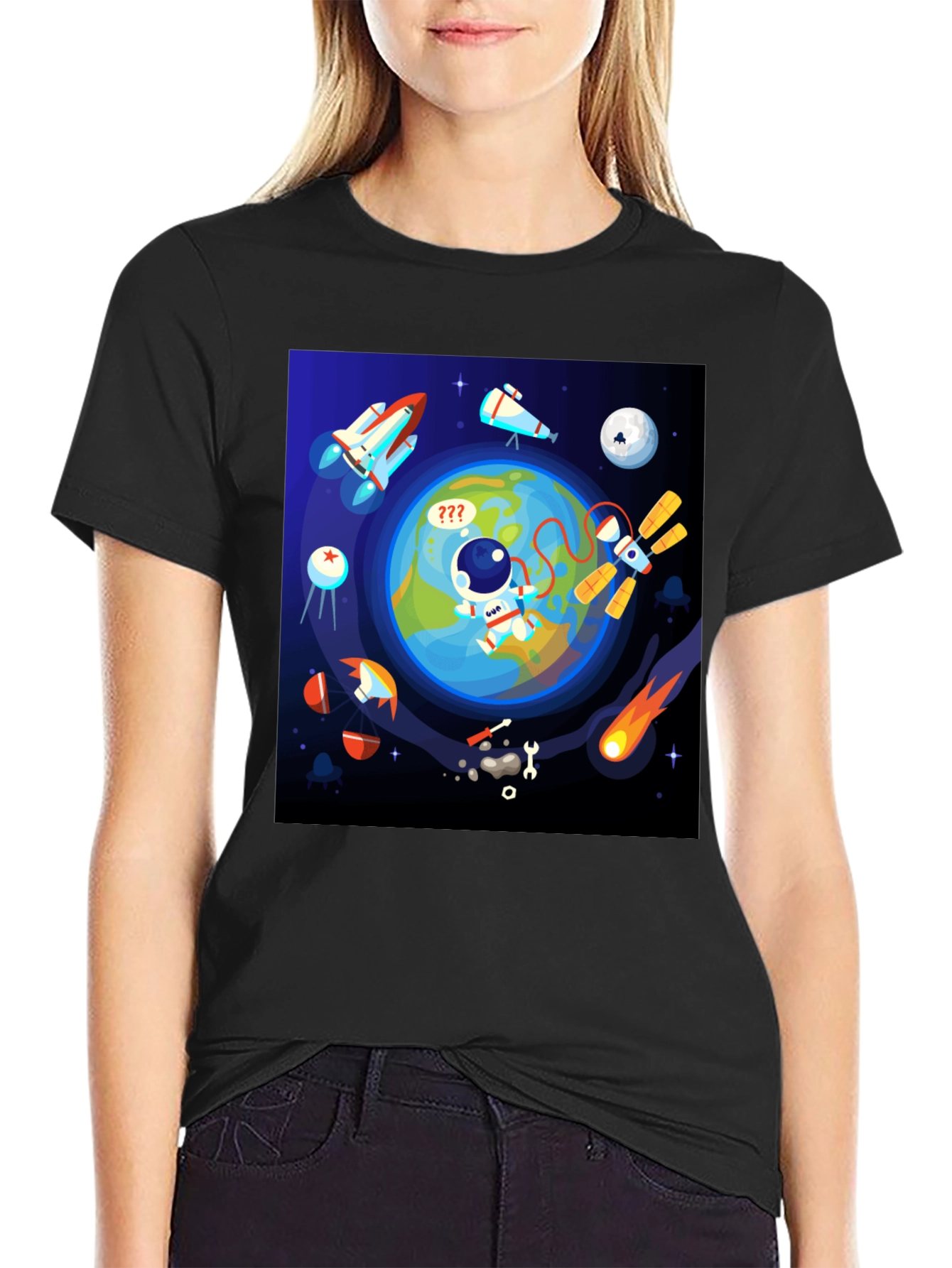 Astronaut in Space Graphic T-Shirt