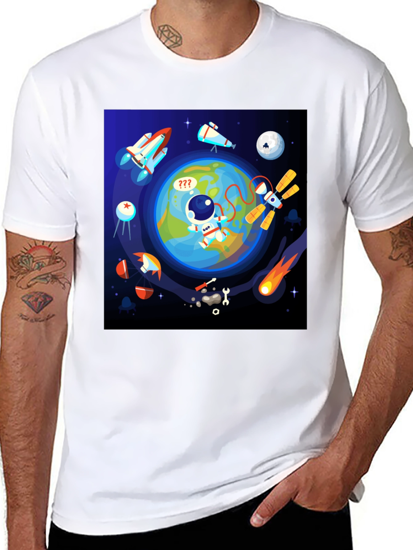 Astronaut in Space Graphic T-Shirt