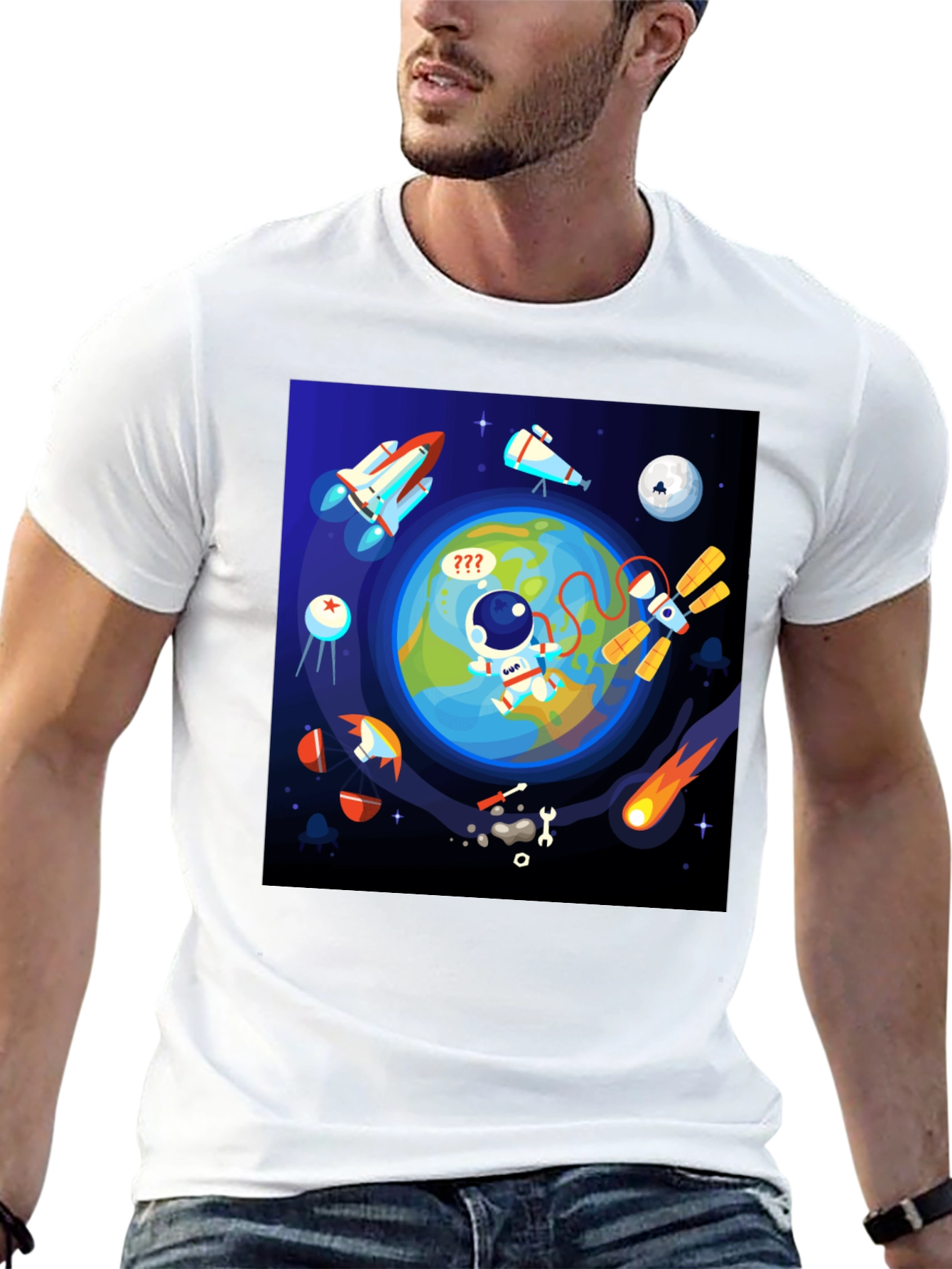 Astronaut in Space Graphic T-Shirt