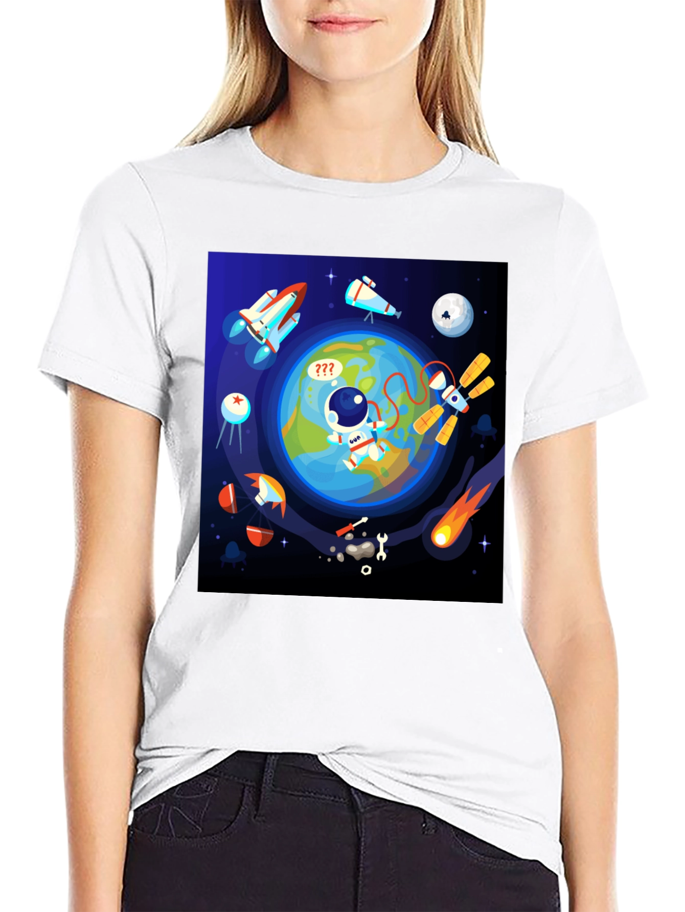 Astronaut in Space Graphic T-Shirt