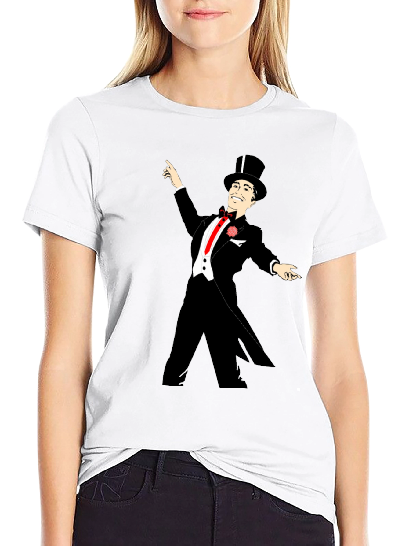 Dapper Gentleman Graphic T-Shirt - Retro Style