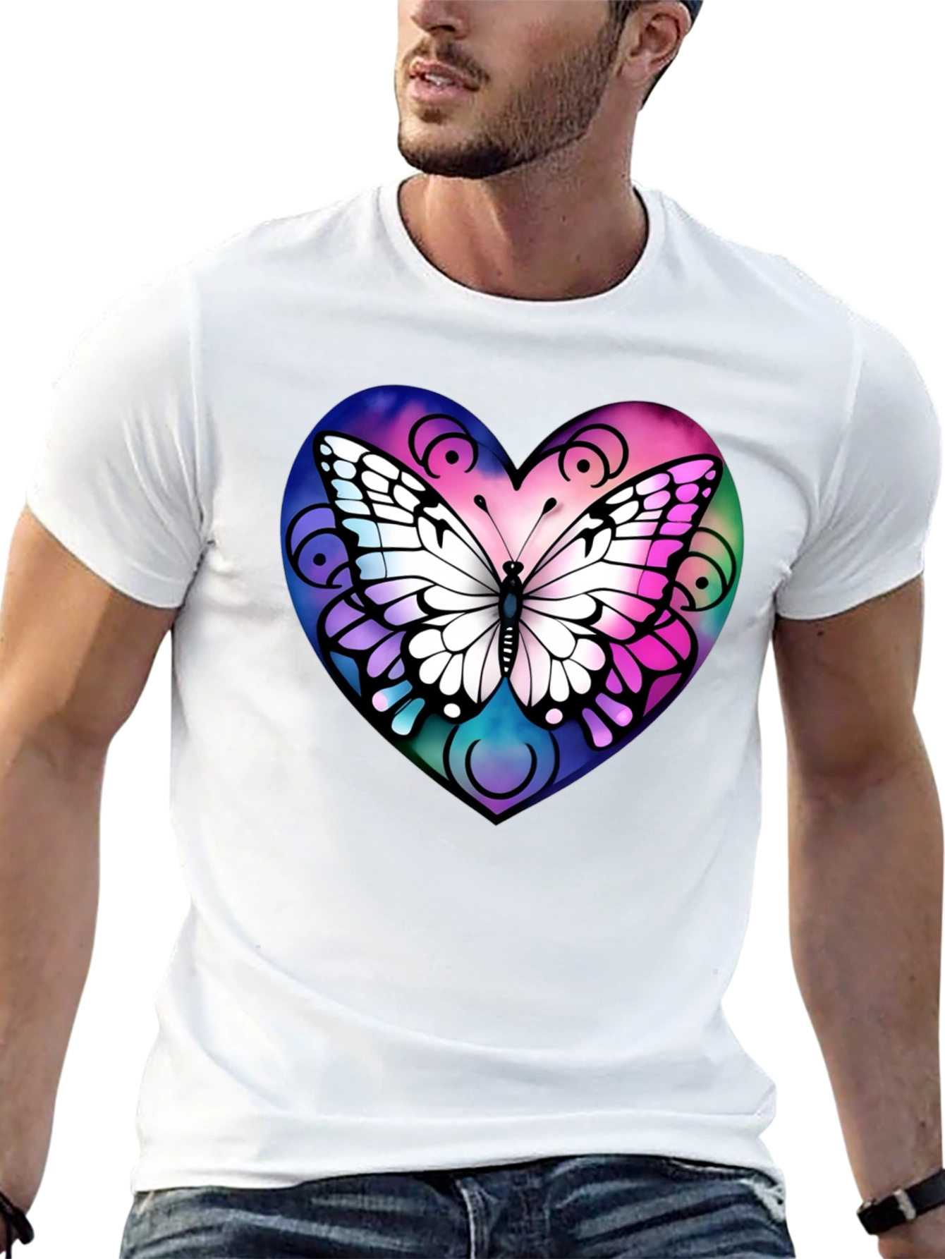 Butterfly Heart Graphic T-Shirt