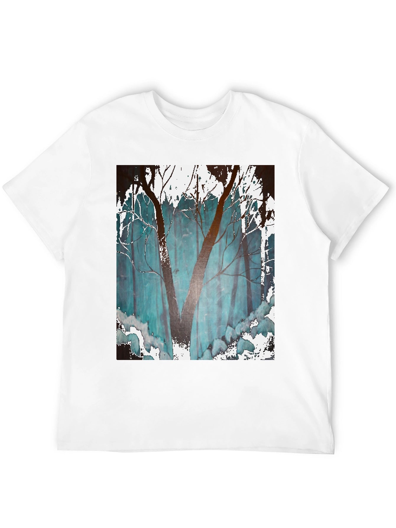Abstract Forest Graphic Tee - Mens Black T-Shirt