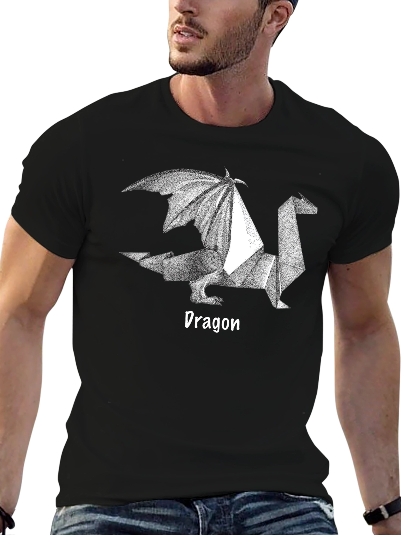 Origami Dragon Graphic Tee - Cool Geeky Design
