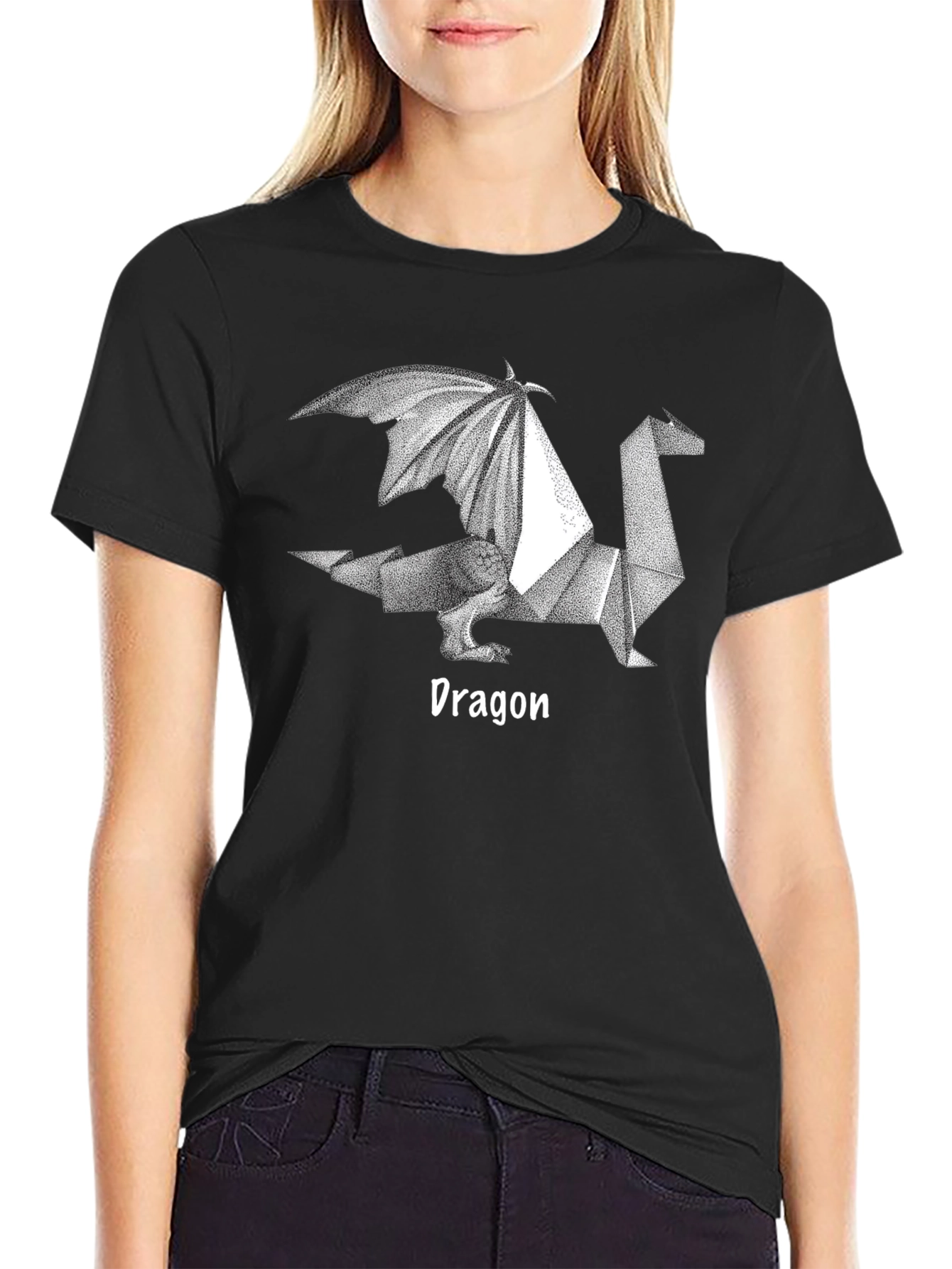 Origami Dragon Graphic Tee - Cool Geeky Design