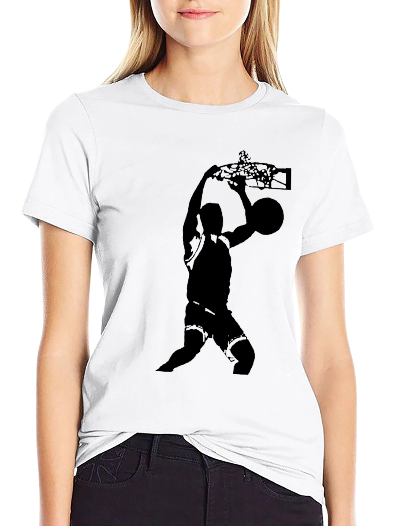 Basketball Slam Dunk Graphic Tee - Stylish Black T-Shirt