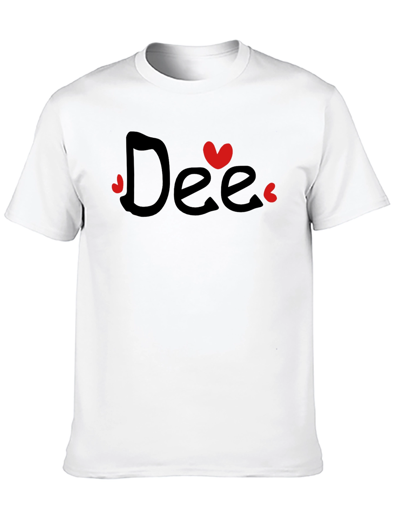 Dee Heart Graphic Tee - Black Cotton Casual T-Shirt