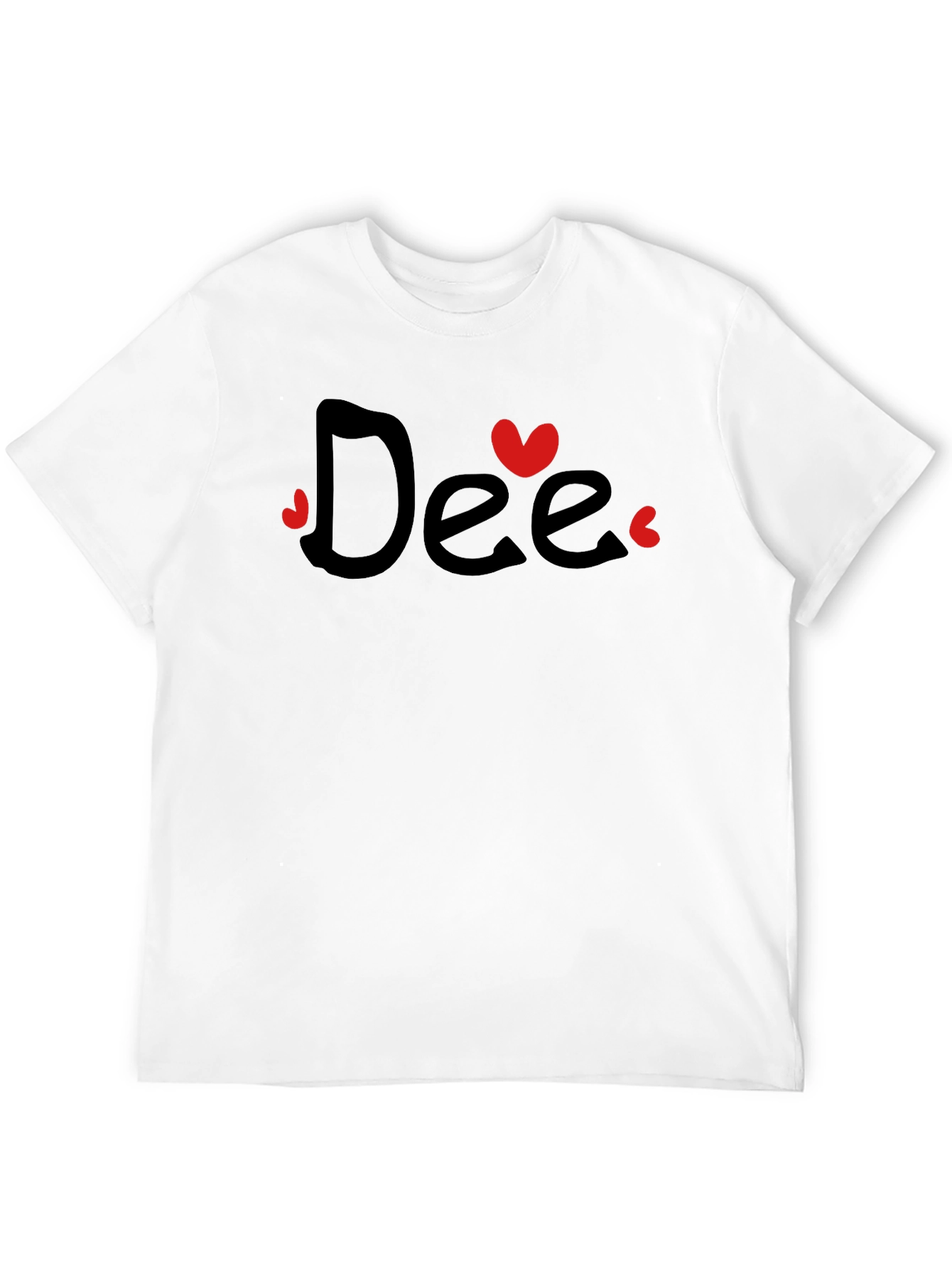 Dee Heart Graphic Tee - Black Cotton Casual T-Shirt