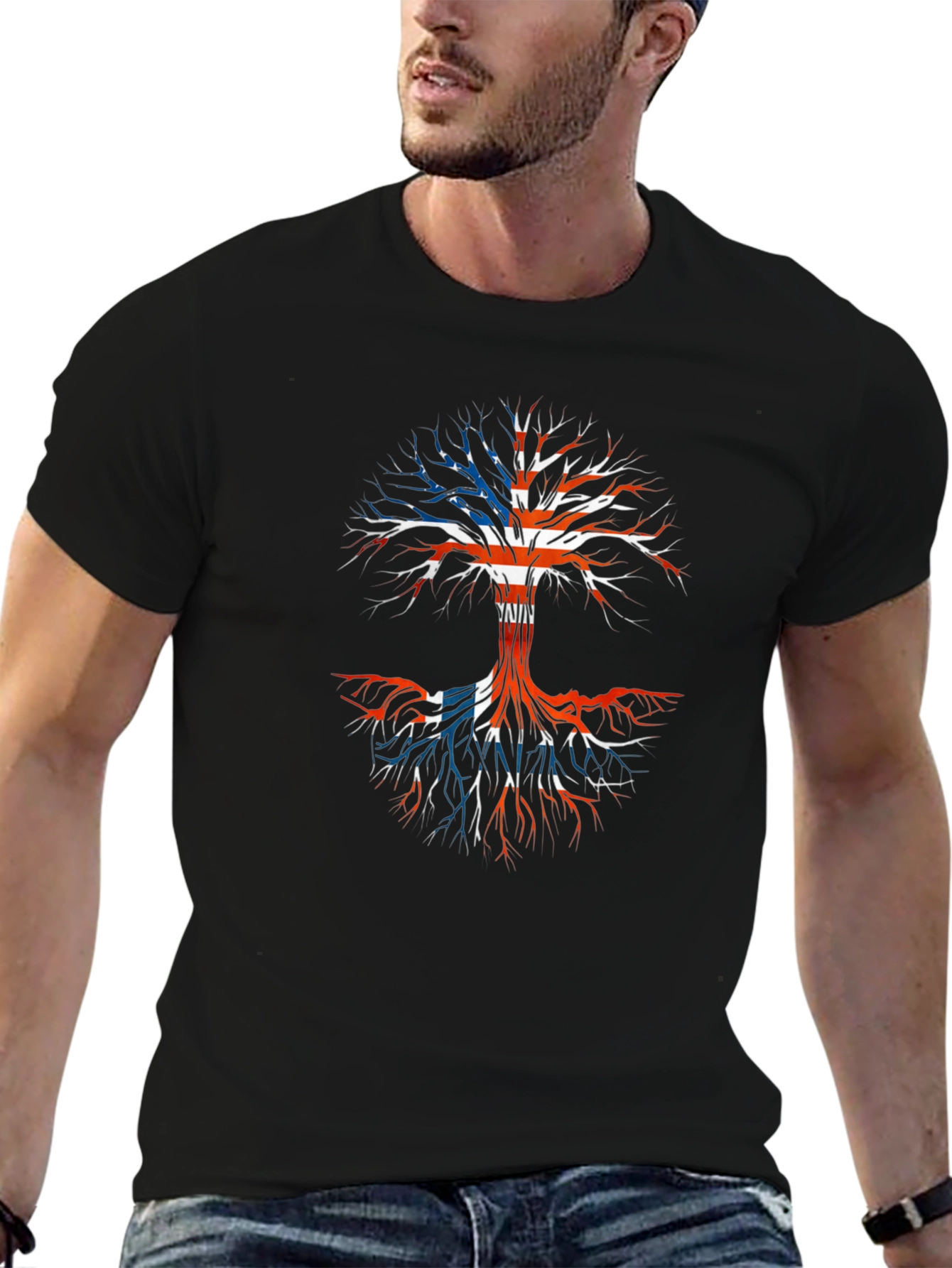 Union Jack Tree Black T-Shirt