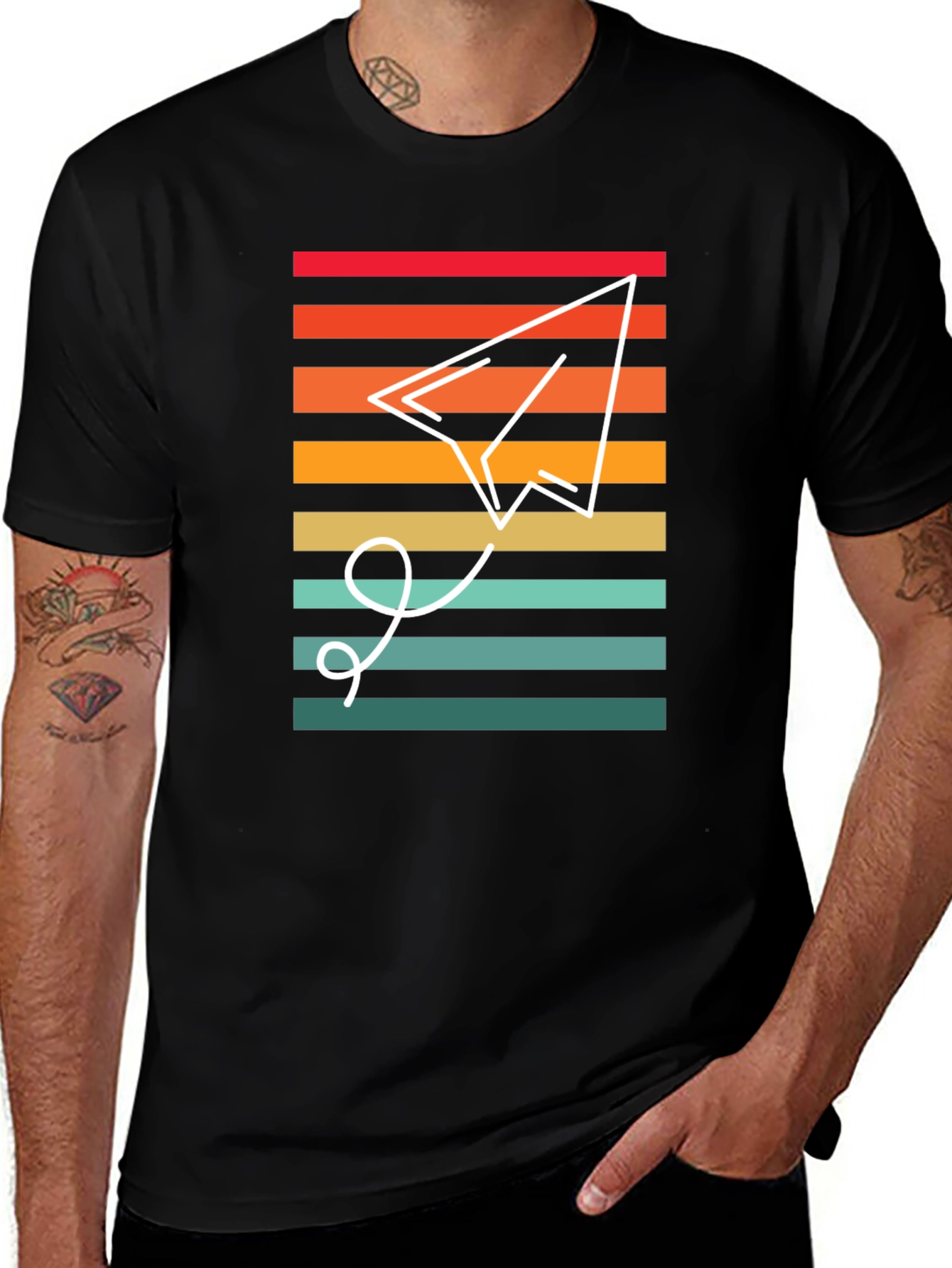 Retro Paper Airplane Graphic Tee