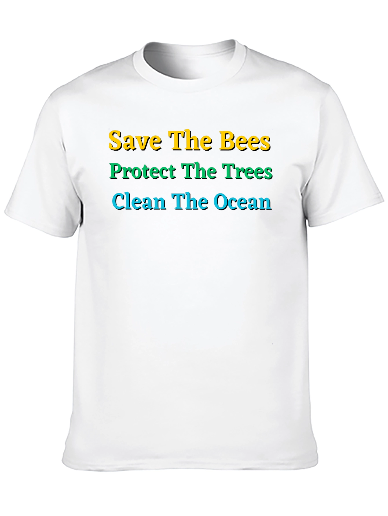 Eco-Friendly Graphic Tee: Save Bees Trees Ocean