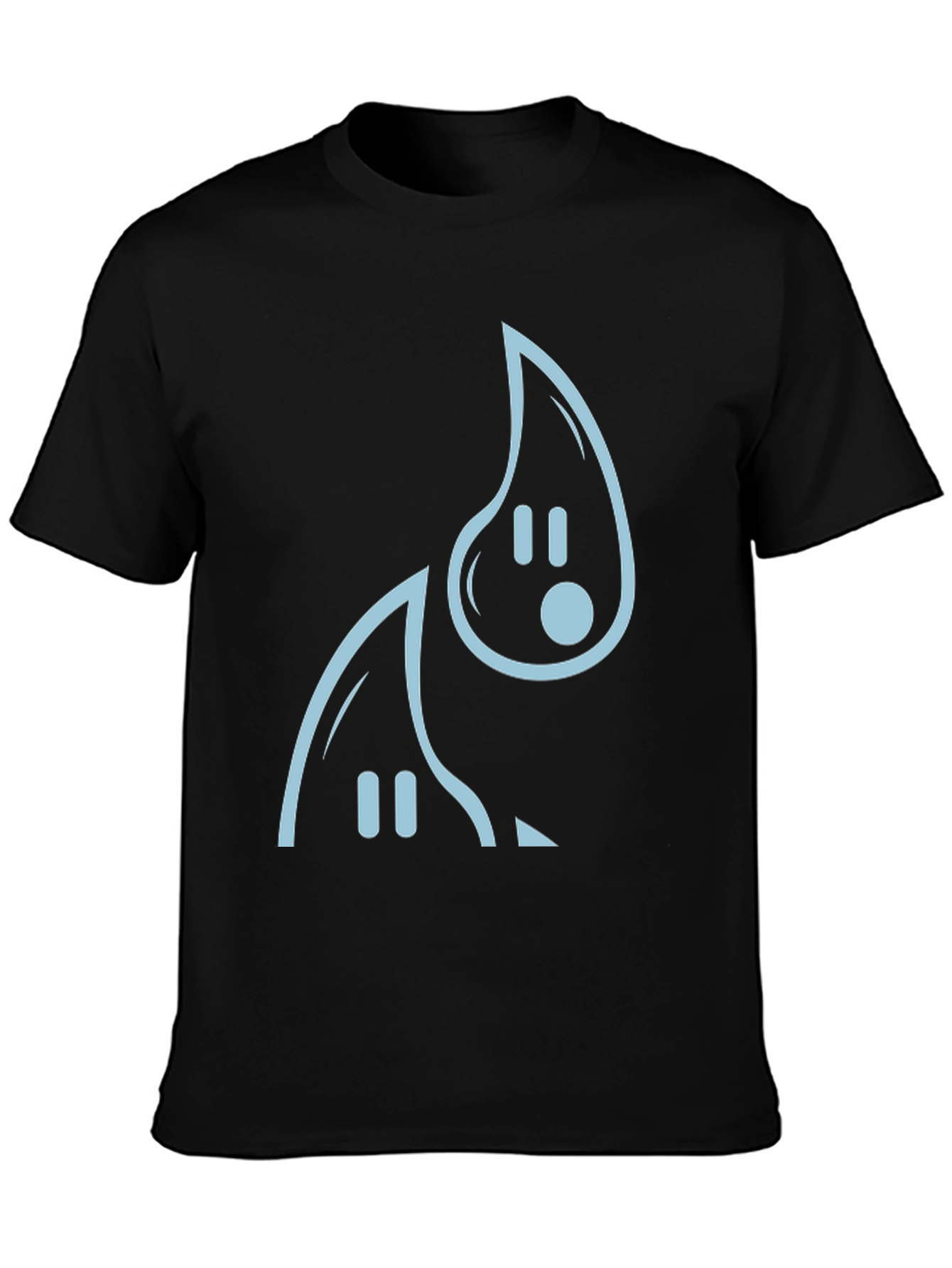Minimalist Ghost Graphic T-Shirt - Black