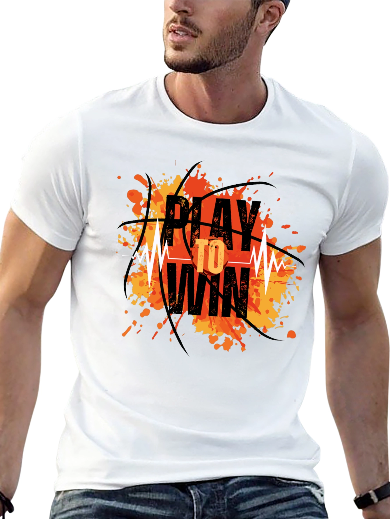 Play to Win Graphic T-Shirt - Basketball Design