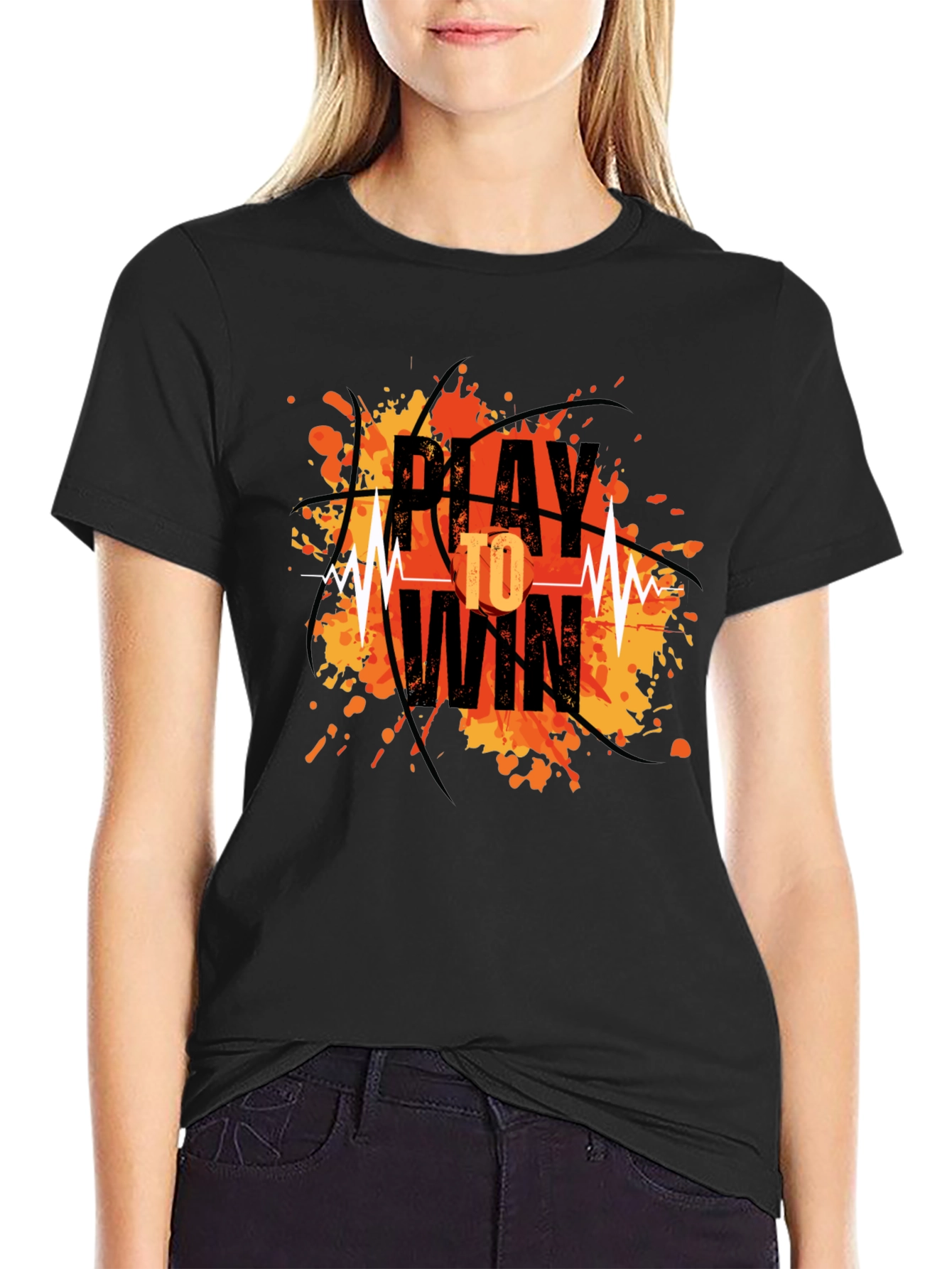 Play to Win Graphic T-Shirt - Basketball Design