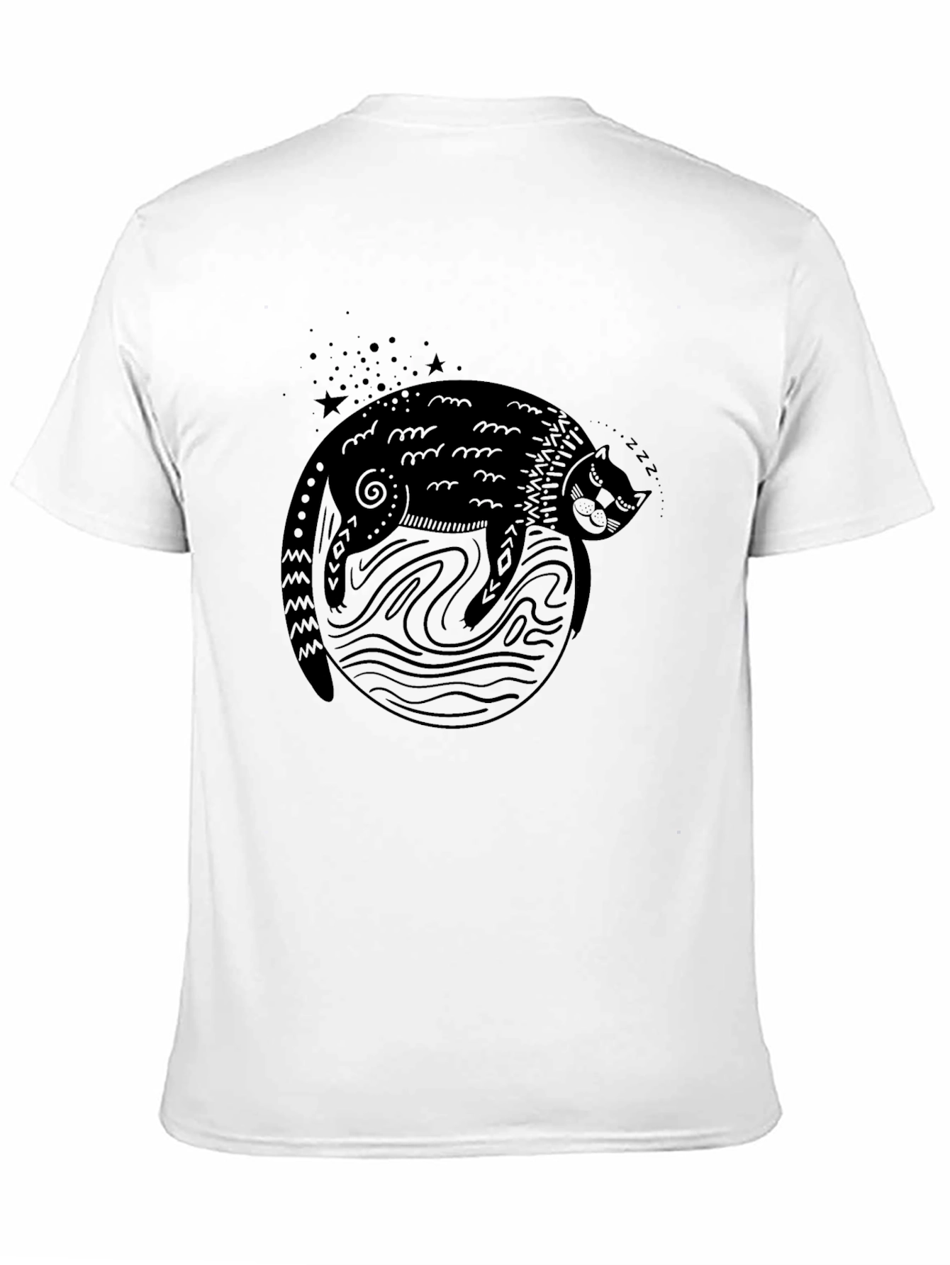 Black Cat Nap T-Shirt - Cozy & Cool